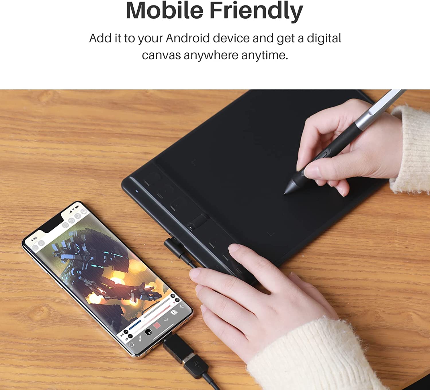 Huion Drawing Tablet Inspiroy 2 Small, Digital Art Tablet With Scroll Wheel, 6 Hotkeys, Battery-Free Stylus, Graphics Tablet For