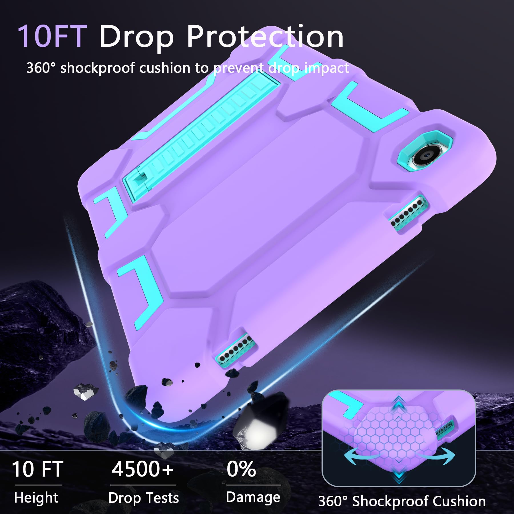 Ccmao Case For Samsung Galaxy Tab A9+ Case 11 Inch 2023 Model (Sm X210/X216/X218), Heavy Duty Shockproof Hybrid Three Layer Prot