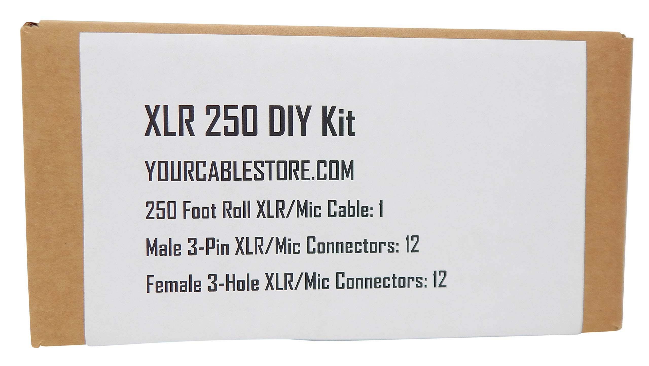 Your Cable Store Diy Make Your Own Custom Length Xlr Cable Kit 250 Ft Of 28 Awg Balanced Xlr Cable, 12 Xlr Male Connectors And 1