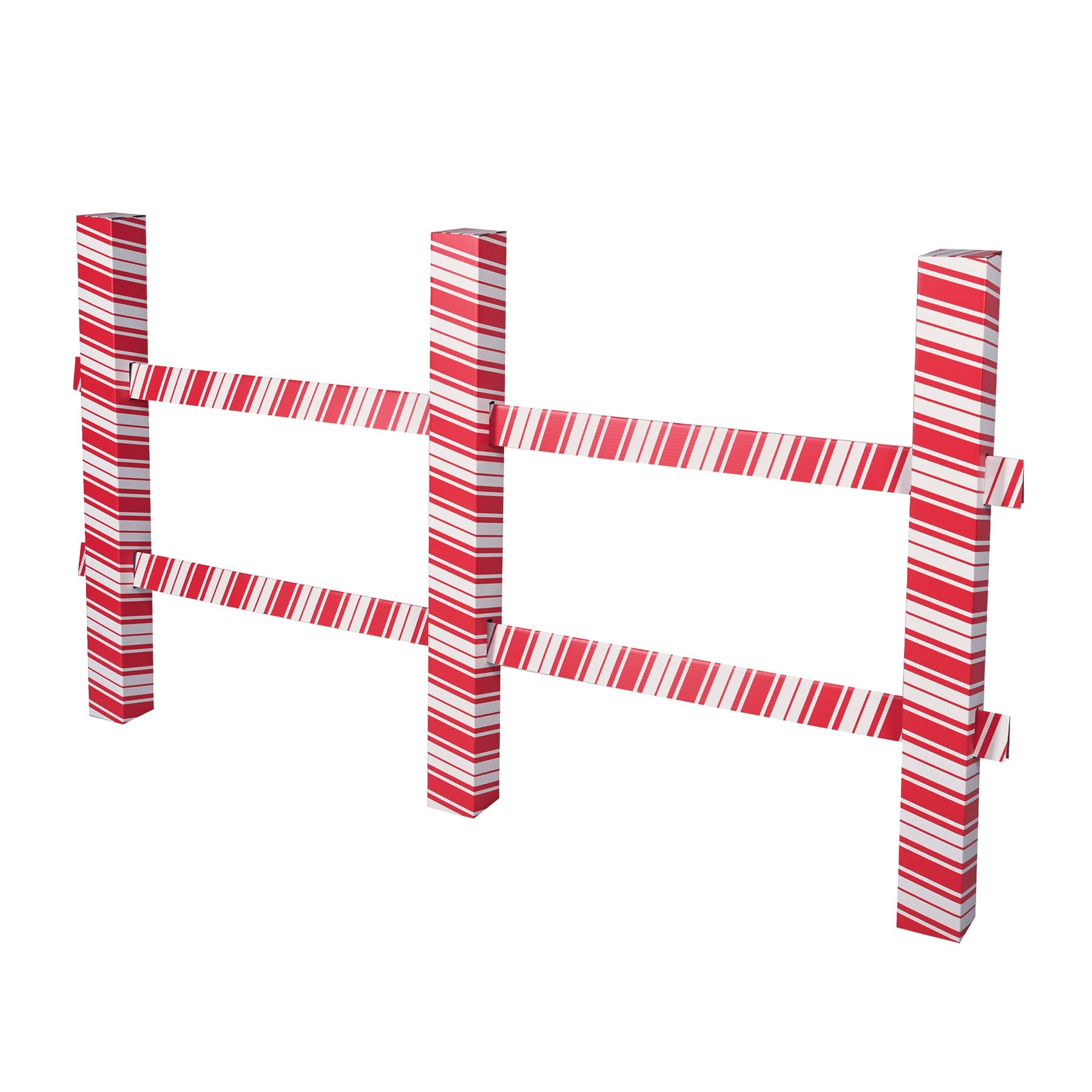 Casafoyer Candy Cane Fence Photo Prop  Festive Christmas Decoration ( Pack of 2 )