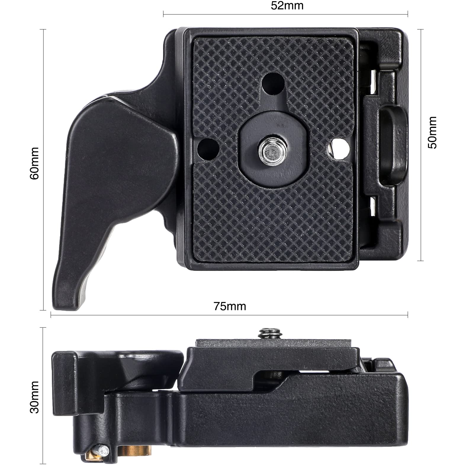 Konsait Black Camera 323 Quick Release Plate With Special Adapter (200Pl 14) Use For Manfrotto 323(New Version)