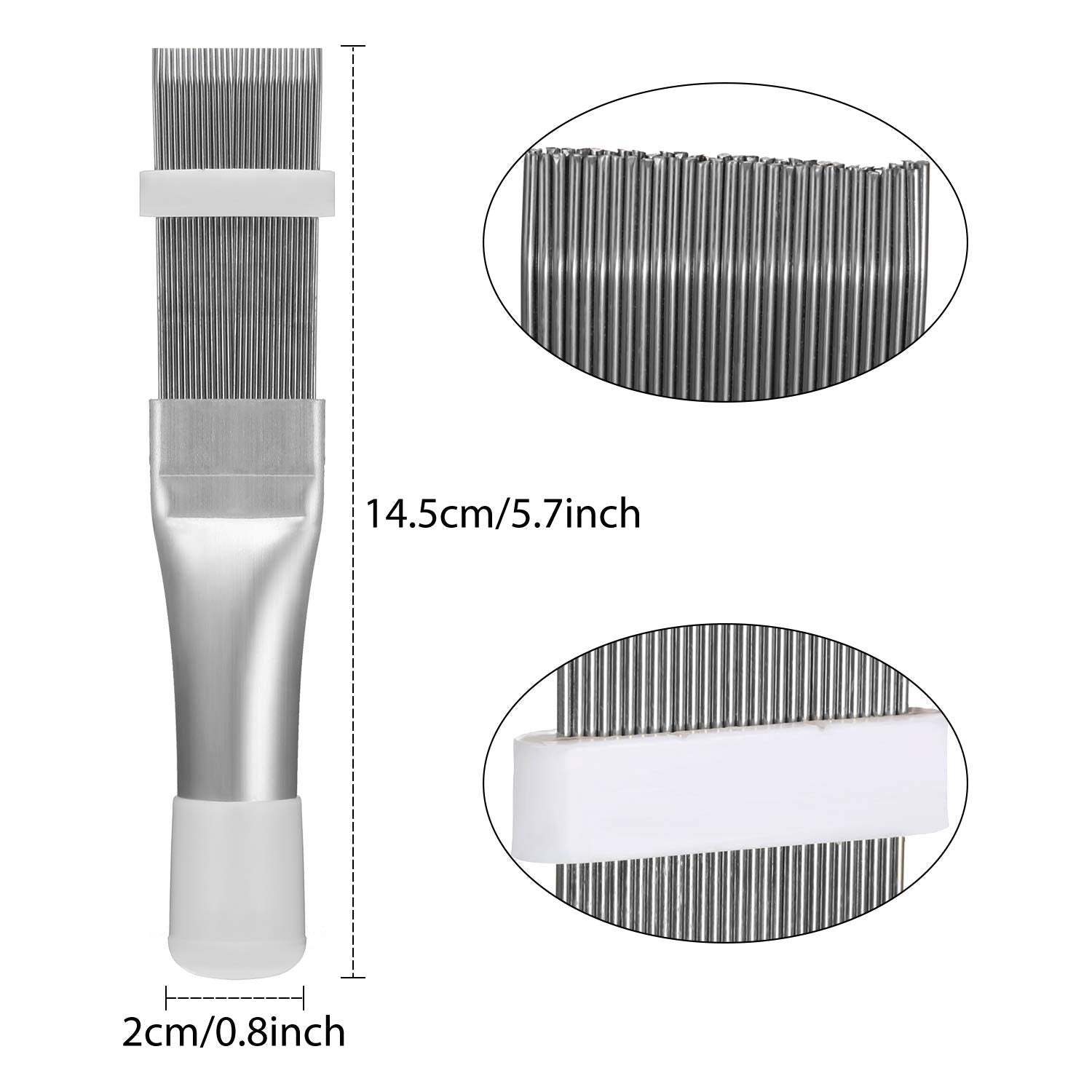 Boao 3 Pieces Air Conditioner Condenser Fin Cleaning Brush Stainless Steel Coil Cleaner Fin Comb Refrigerator Coil Cleaning Whis