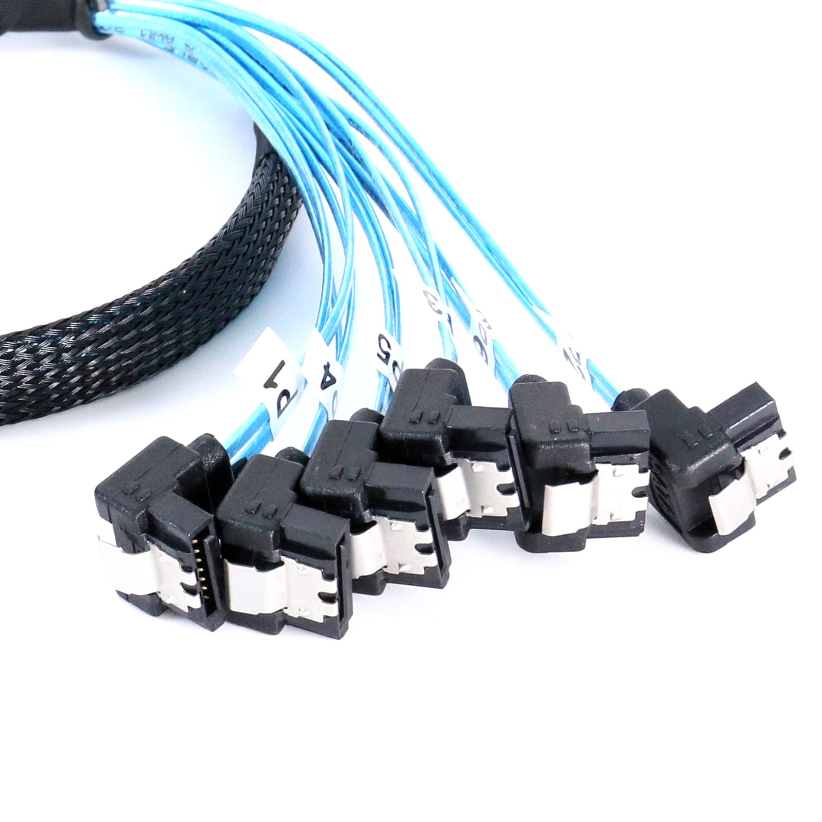 Adcaudx Sata Iii Cable:0.5M 6Pcs/Set Sata Cable 90 Degree Right Angle Sata Data Cable Sas/Sata 6Gbps Cable For Server Raid Sdd H
