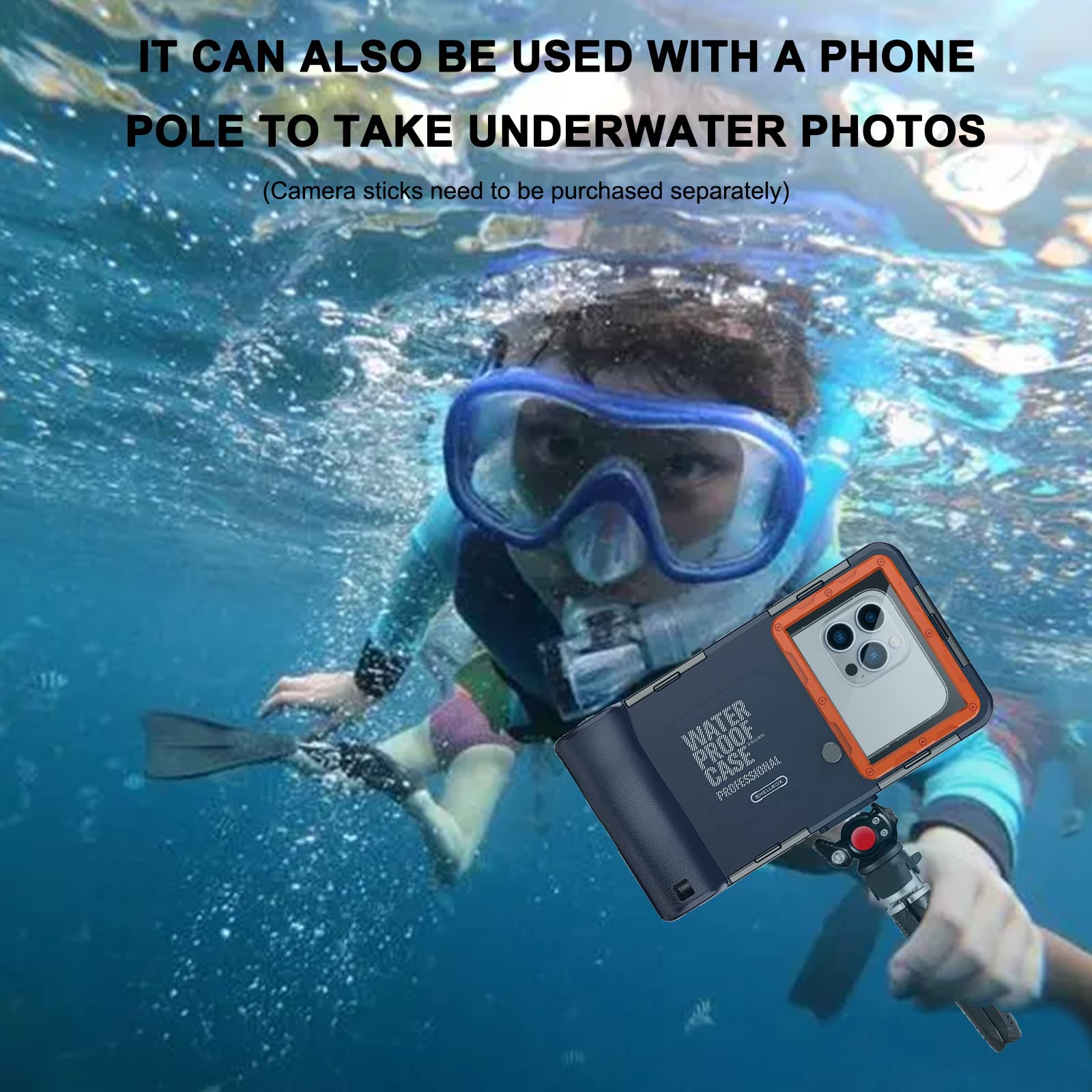 Professional Waterproof Diving Case For Snorkeling, 15M/50Ft Underwater Photo & Video Protective Housings With Lanyard For Iphon