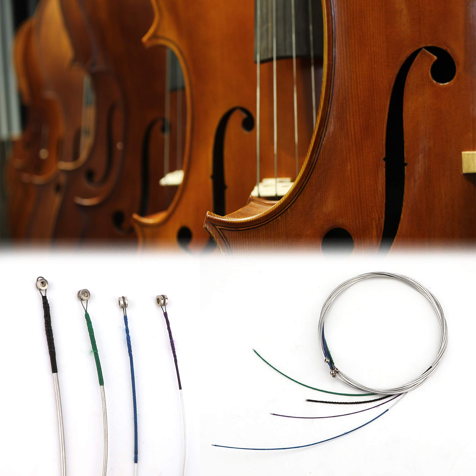 Luter 4/4 Cello String Universal Set Classic Silver String (Adgc) Steel Core With Nickel Plated Ball Head For Cello Instrument