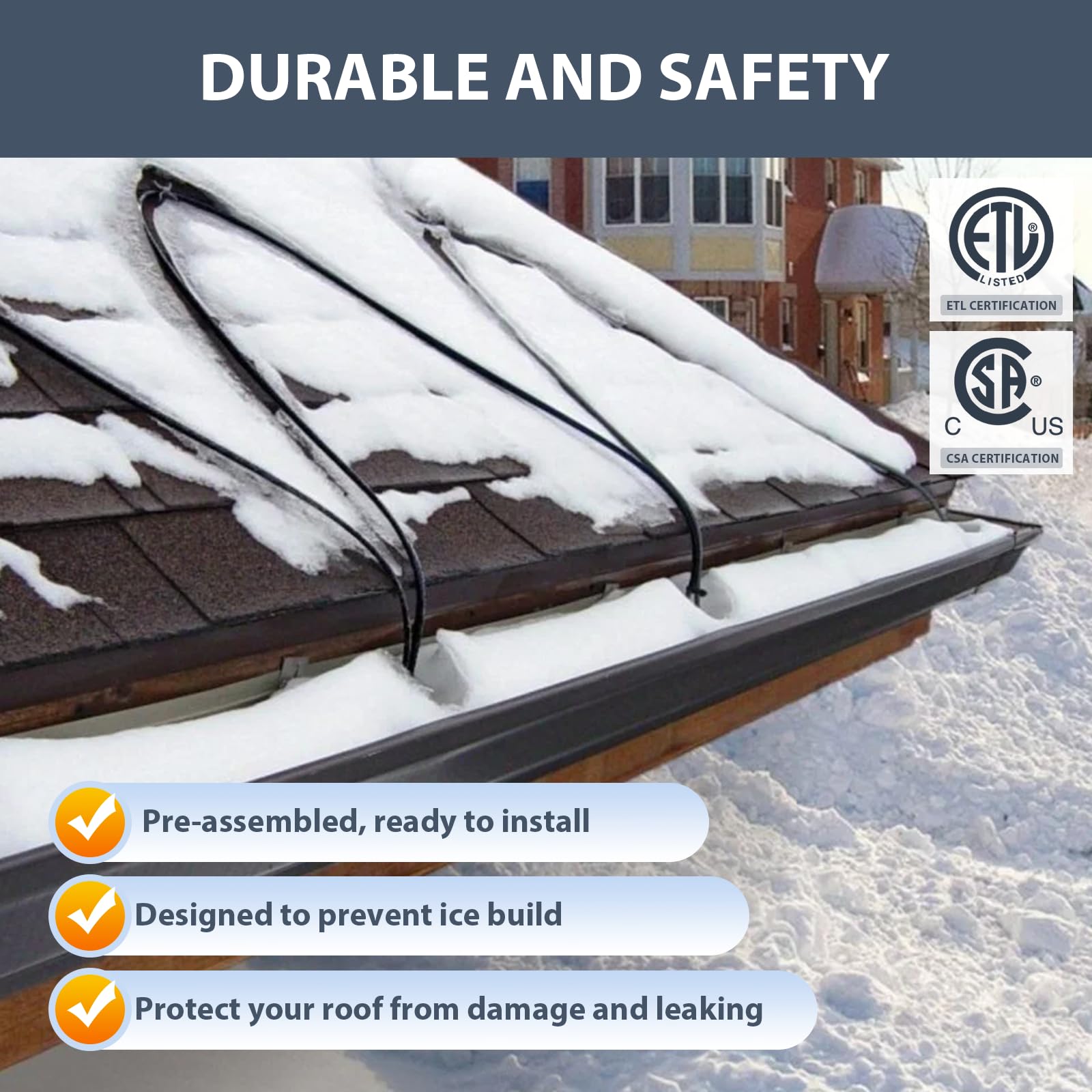 Heatit Hird 20 Feet 5 Watts Per Foot Roof & Gutter Snow De Icing Cable