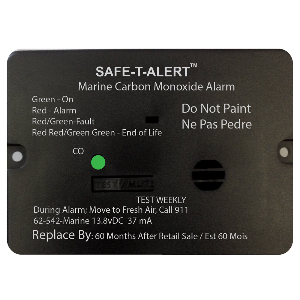Safe-T-Alert 62 Series Carbon Monoxide Alarm W/Relay - 12V - 62-542-R-Marine - Flush Mount - Black,WBAUVA001345594