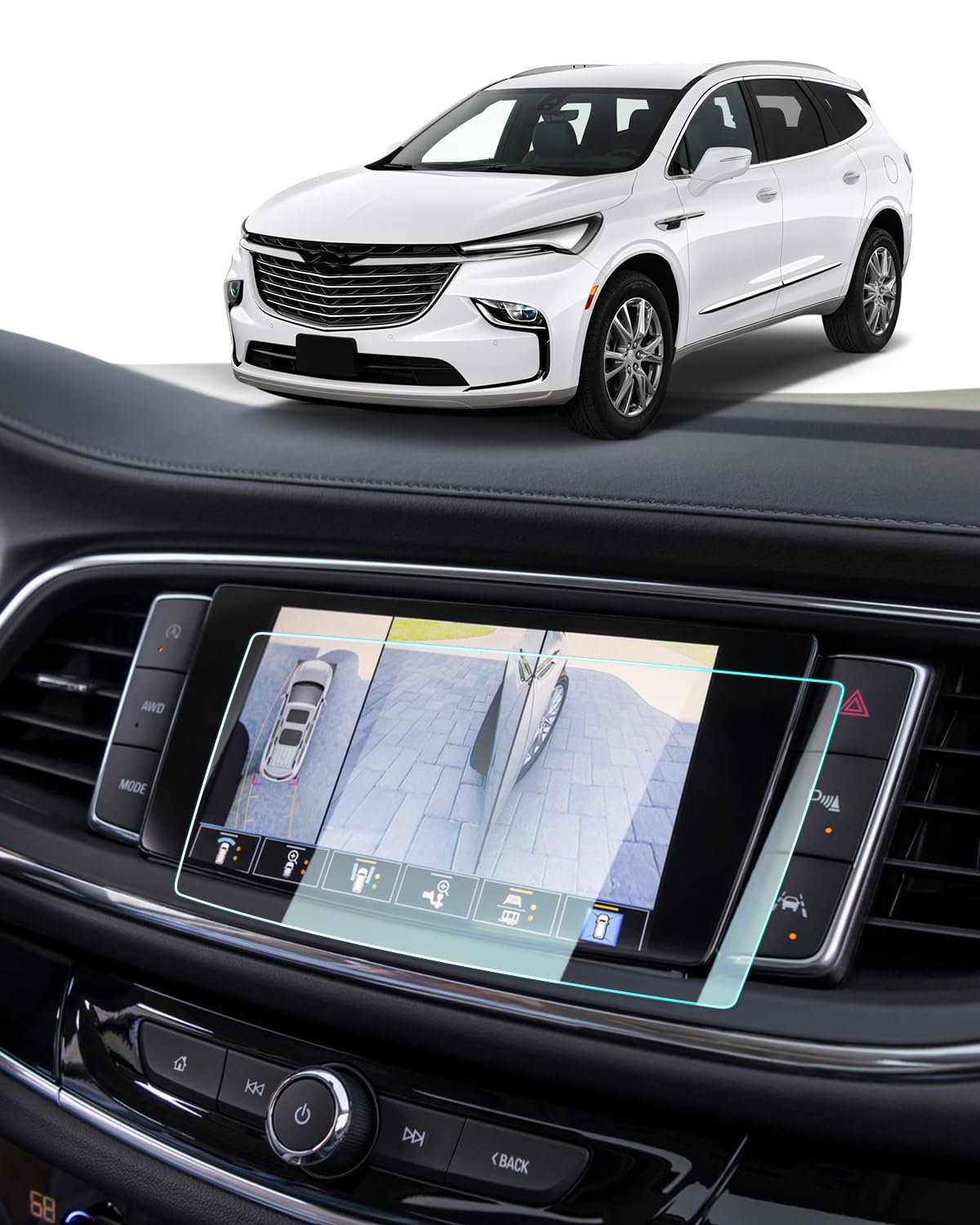 Bixuan Tempered Glass Screen Protector For 2018-2024 Buick Enclave Accessories Navigation 8 Inch Touch Screen Protection Against Scratches And Fingerprints