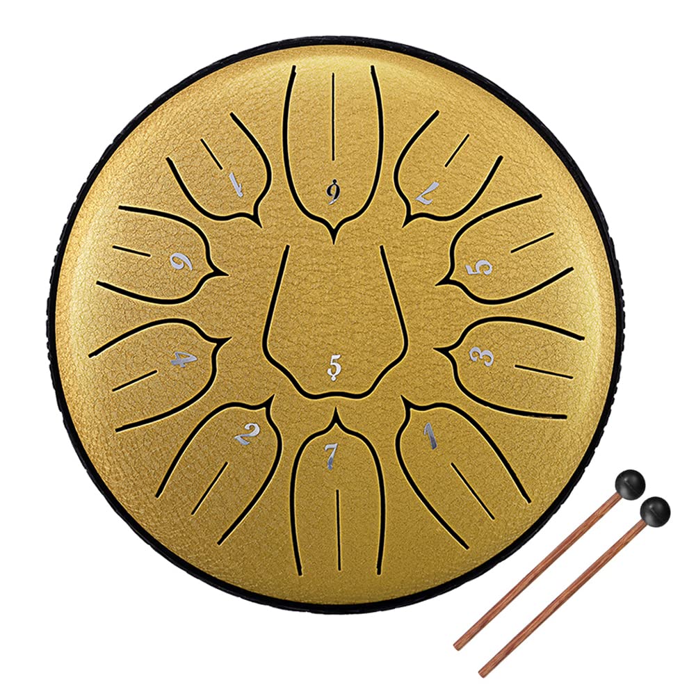 6 Inch 11Tone Steel Tongue Drum Dkey Hand Pan Drums With Drumsticks Percussion Musical Instruments