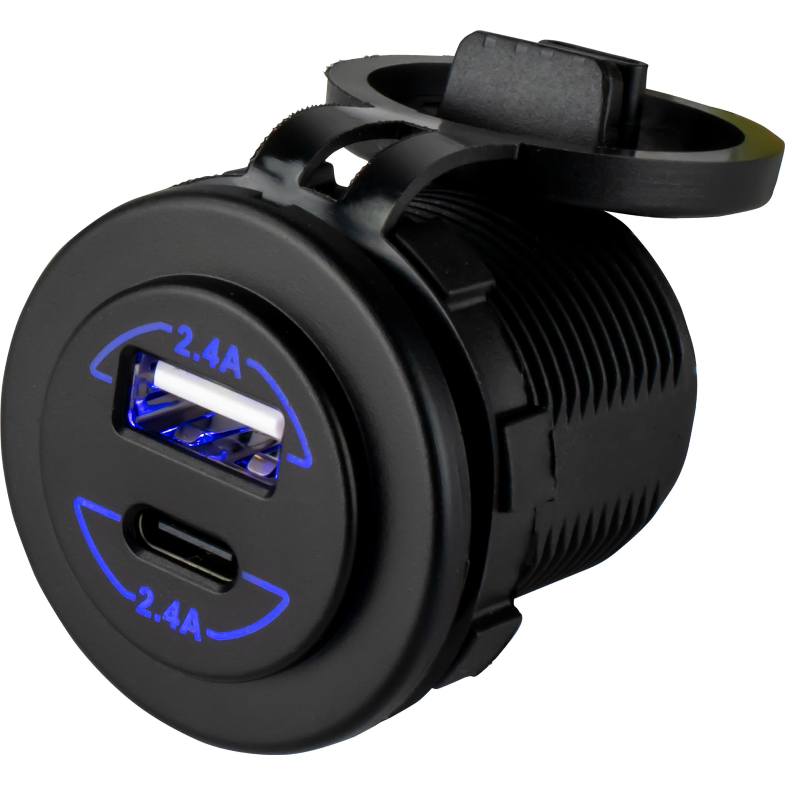 Sea-Dog Round Dual Usb &Amp; Usb-C Power Socket,WBAUVB0BTPYKM93