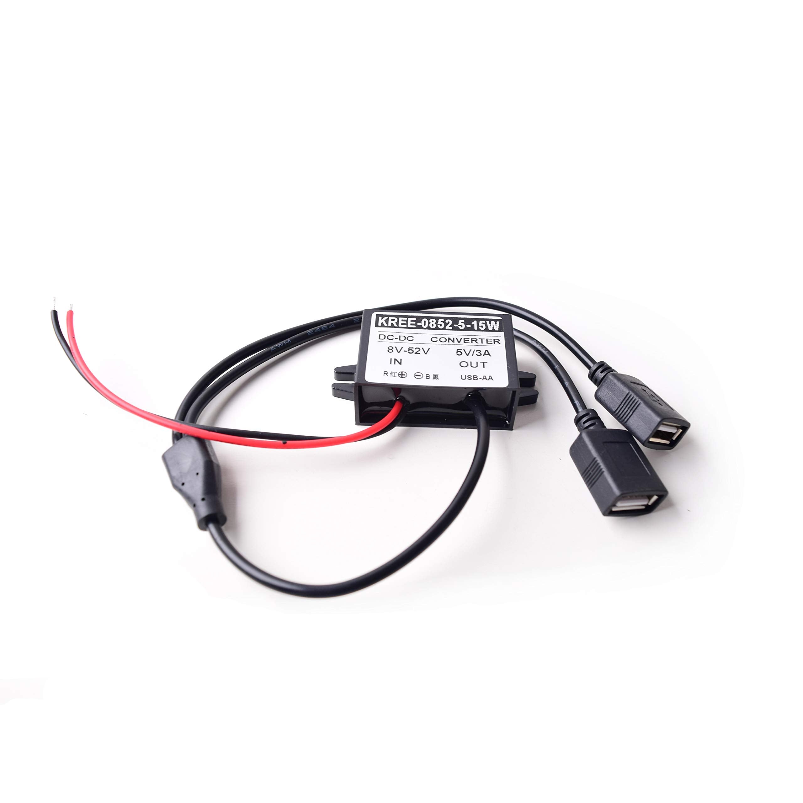 Auto Vehicle Direct Wire Charger, 12V 24V To 5V Dual Usb Charging Cable, Car Hard Wired Step Down Converter Power Supply For Das