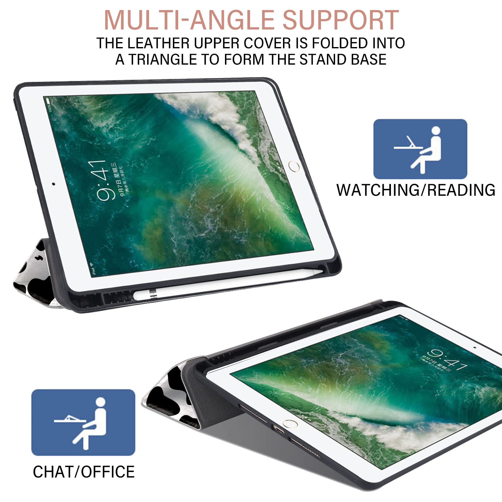 Deokke Compatible With Ipad 6Th/5Th Generation Case(2018/2017) Ipad Air 2/Air 1 Case,Ipad 9.7 Inch Case With Pencil Holder And S