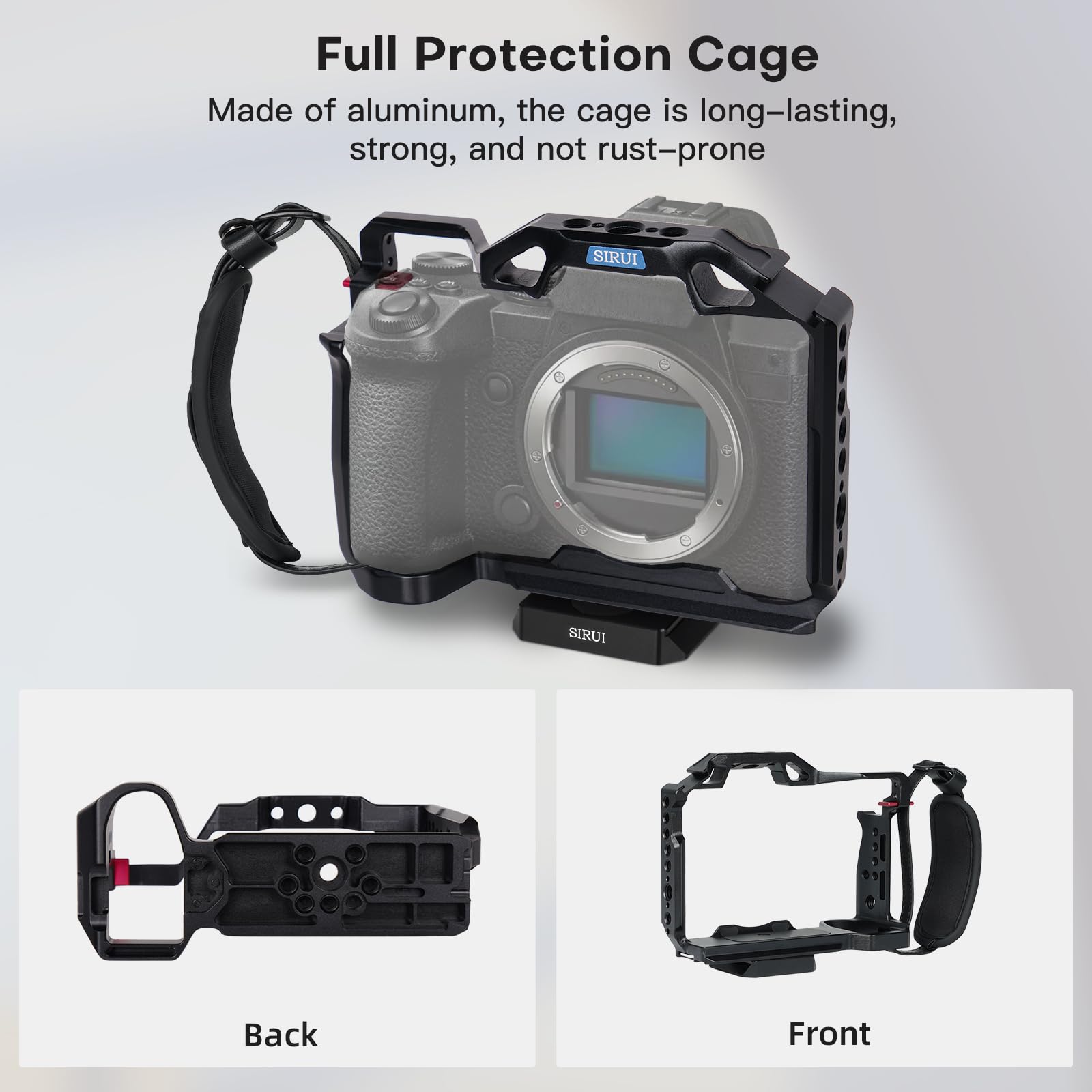 Sirui S5Ii S5Iix G9 Ii Camera Cage With Wrist Strap, Full Cage For Panasonic Lumix S5Ii S5Iix G9 With Built-In Plate For Arca, N
