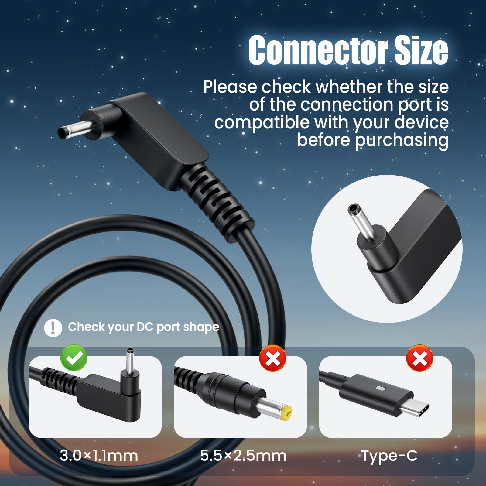 Vuohoeg 19V Laptops Charger Compatible With Acer Aspire 5 A515-56- 36Ut Slim A515-54 Spin 1 3 5 Swift 3 Sa-271 Chromebook C720 C