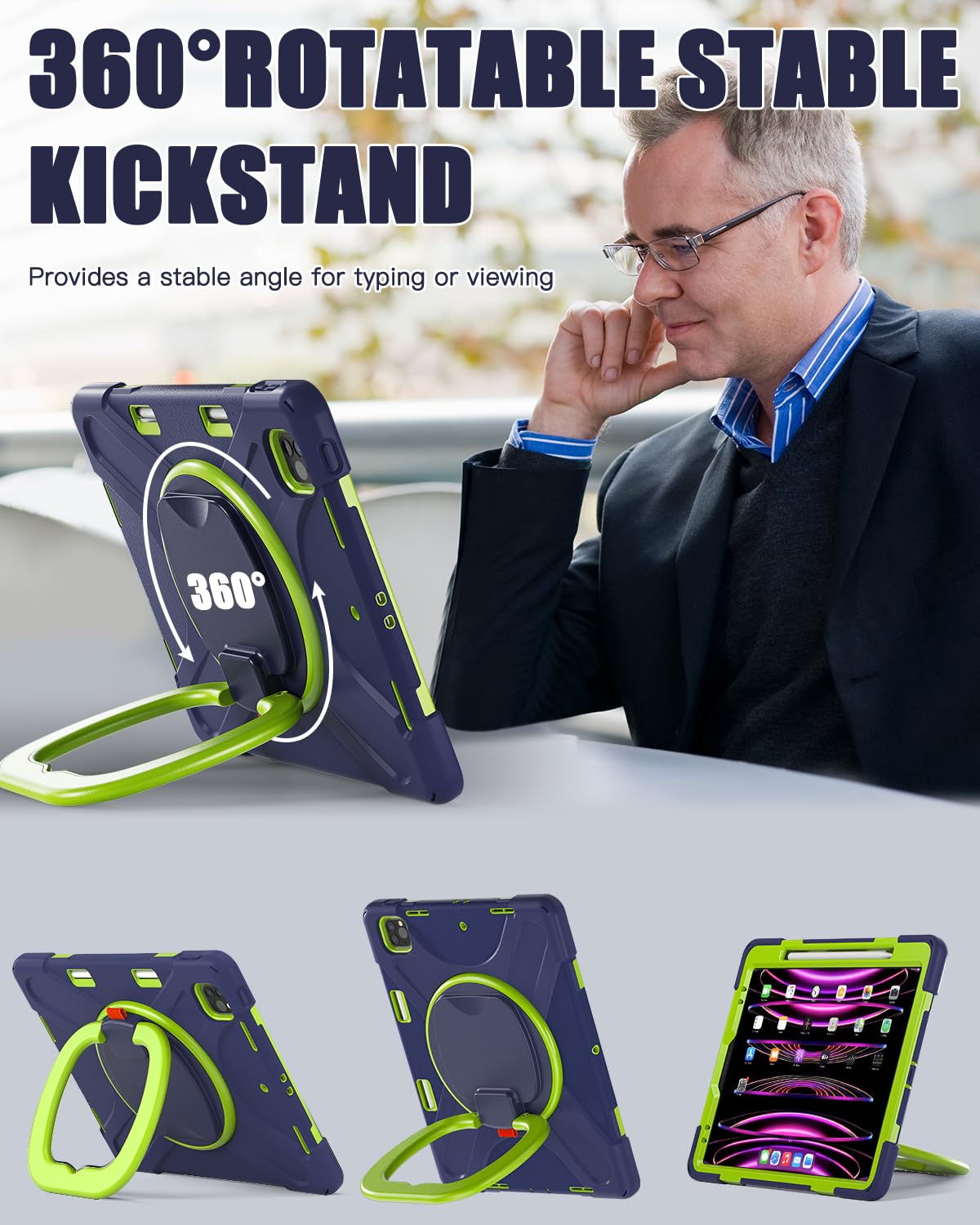 Braecn For New Ipad Air 13 Inch M2 Case 2024/Ipad Pro 12.9 Inch Case 6Th/5Th/4Th/3Rd Gen: Military Grade Silicone Protective Cov