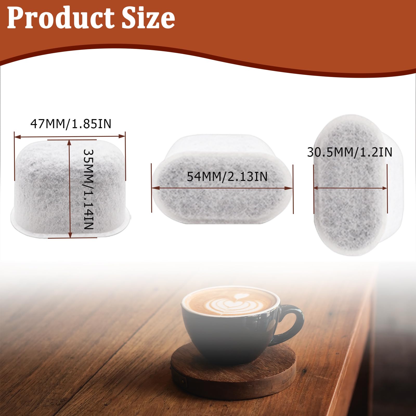 Seamaka 6 Pack Charcoal Water Filters For Breville Espresso Machine,Disposable Coffee Filters For Breville Bwf100 Replacement