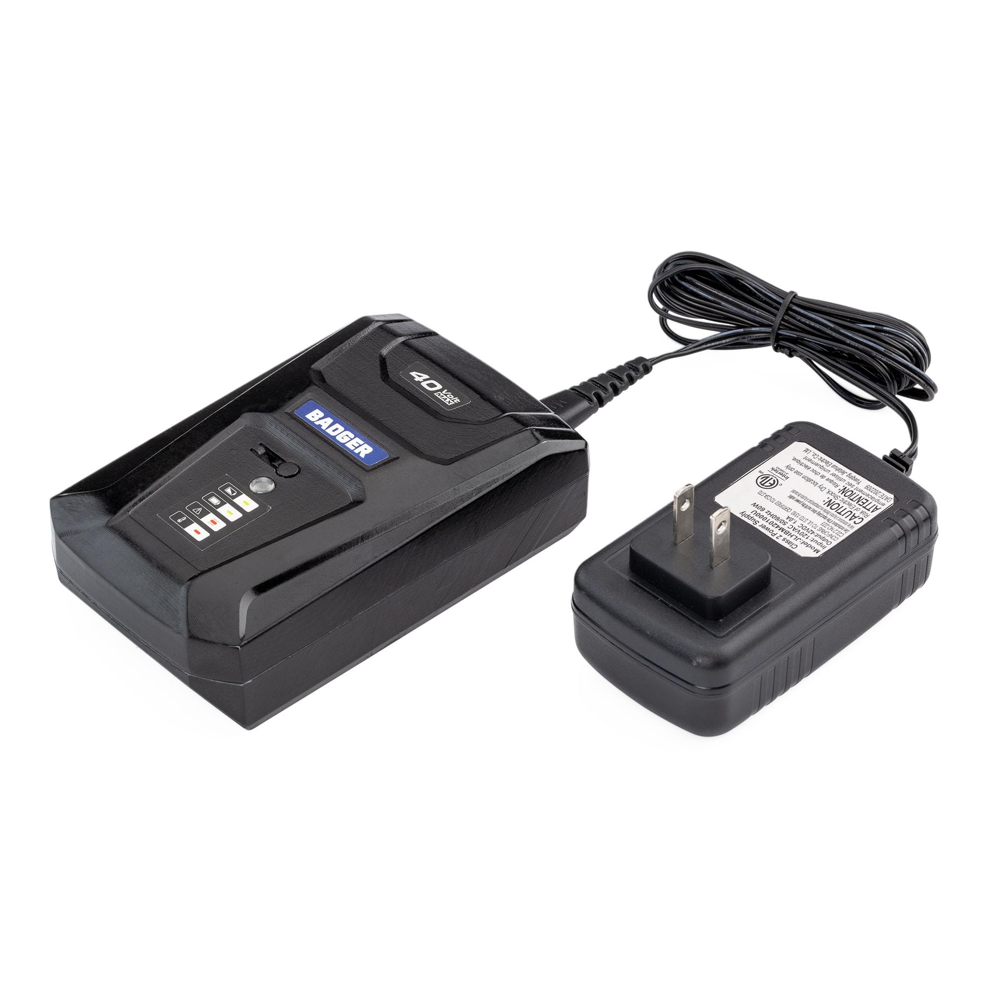 Wild Badger Power 40V Cordless Clip-on Charger, 1A Fast Charging, Compatible with 40V Tools & Batteries, Lightweight & Portable