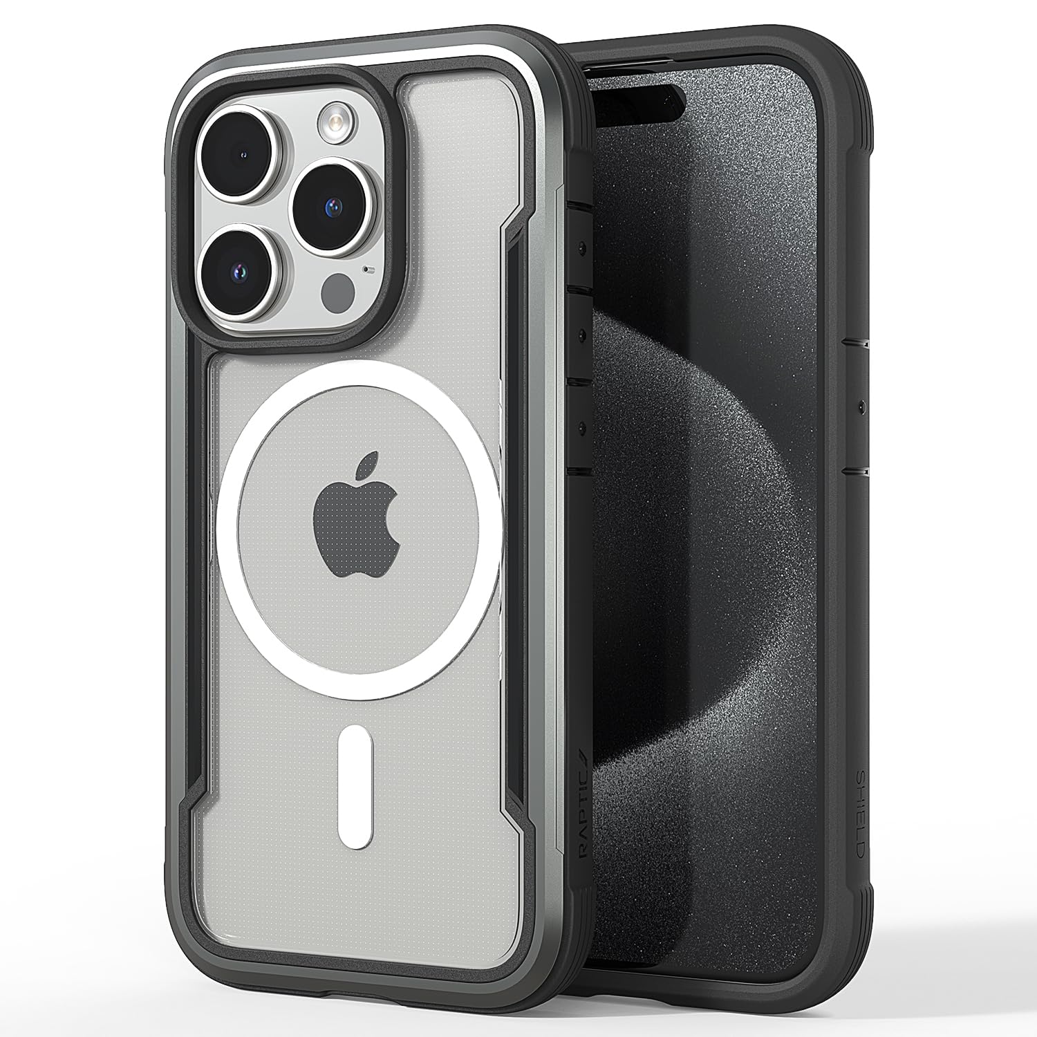 Raptic Shield Magnetic For Iphone 15 Pro Case, Compatible With Magsafe, Shockproof Protective Clear Case, Military Grade 10Ft Dr