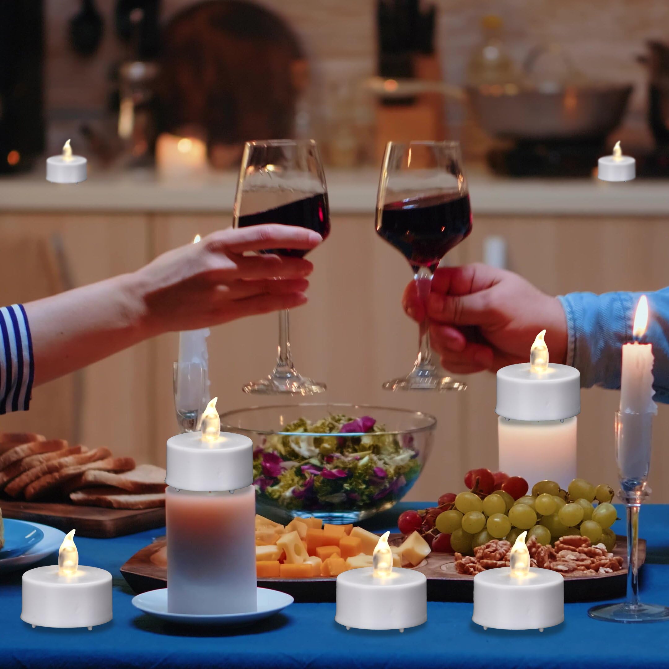 Paichi Tea Lights Candles Battery Operated With Remote Control, 12Pcs Flickering Flameless Candle With Timer, Long Lasting 400+