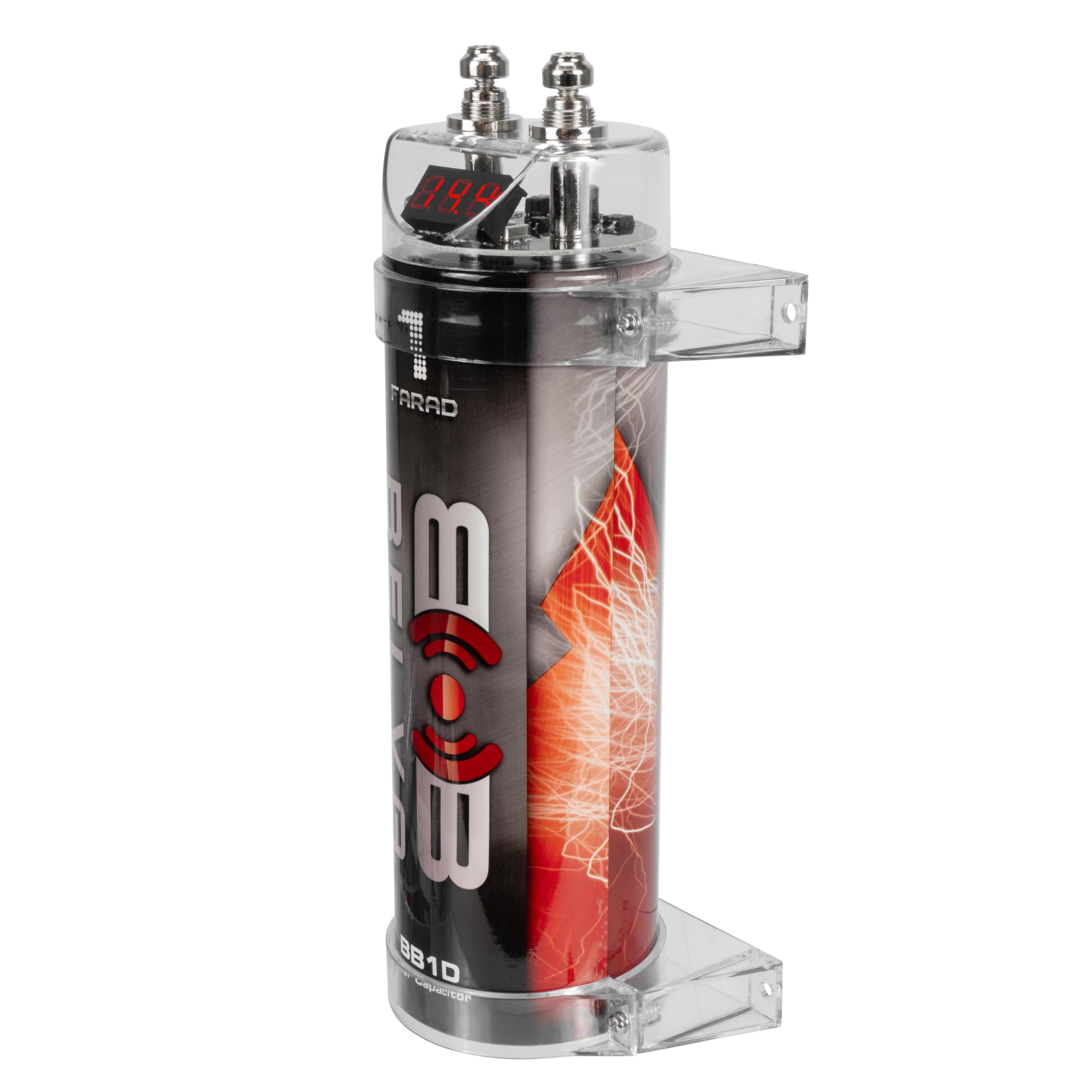 Belva Bb1D 1.0 Farad Car Audio Power Capacitor With Red Digital Voltage Display