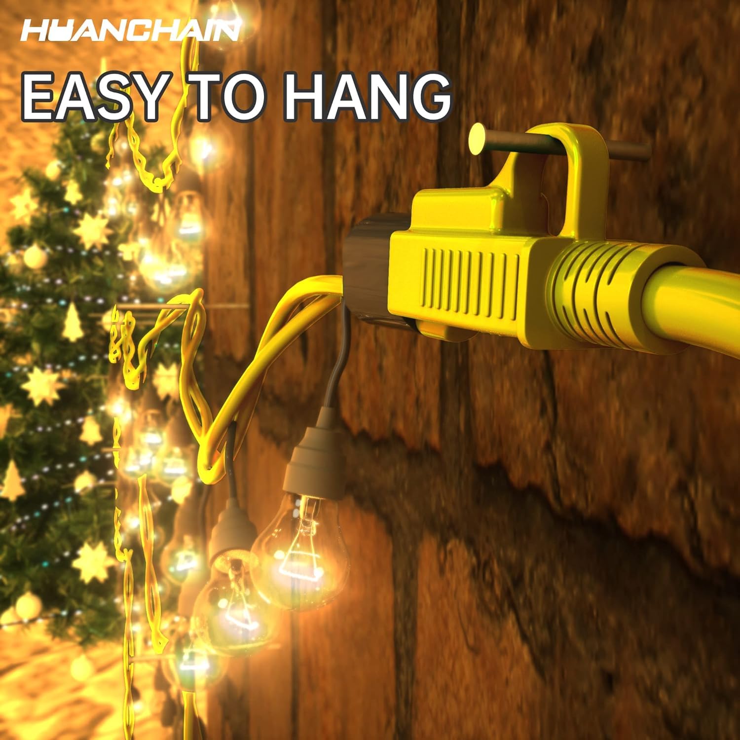 Huanchain Outdoor Extension Cord 60 Foot Waterproof, 16/3 Gauge Flexible Cold Resistant Appliance Extension Cable Outside, 10A 1