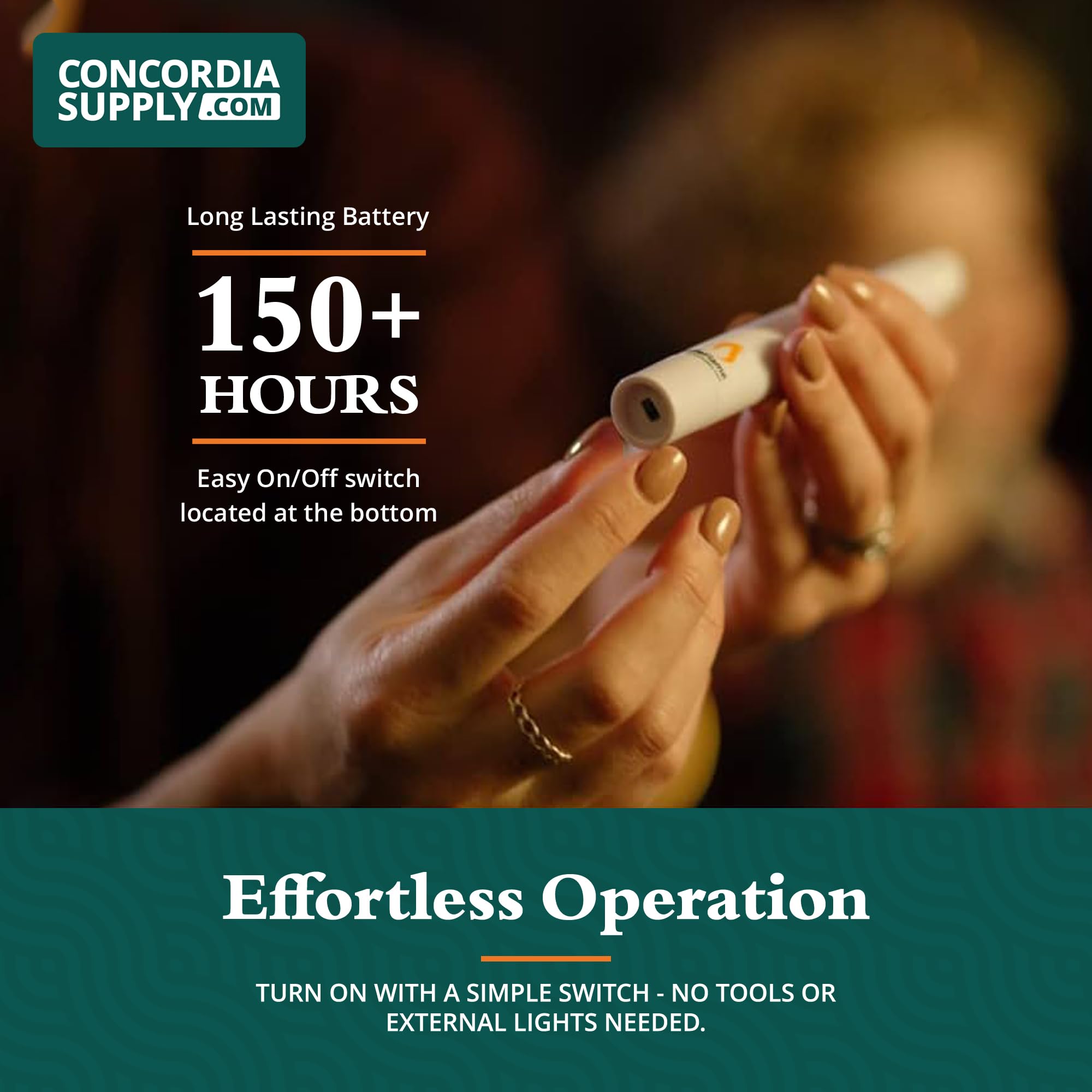 Concordia Supply Safeflame Led Candlesticks   6'' (25 Pack) Handheld Battery Operated Candles W/Flickering Effect   Perfect For