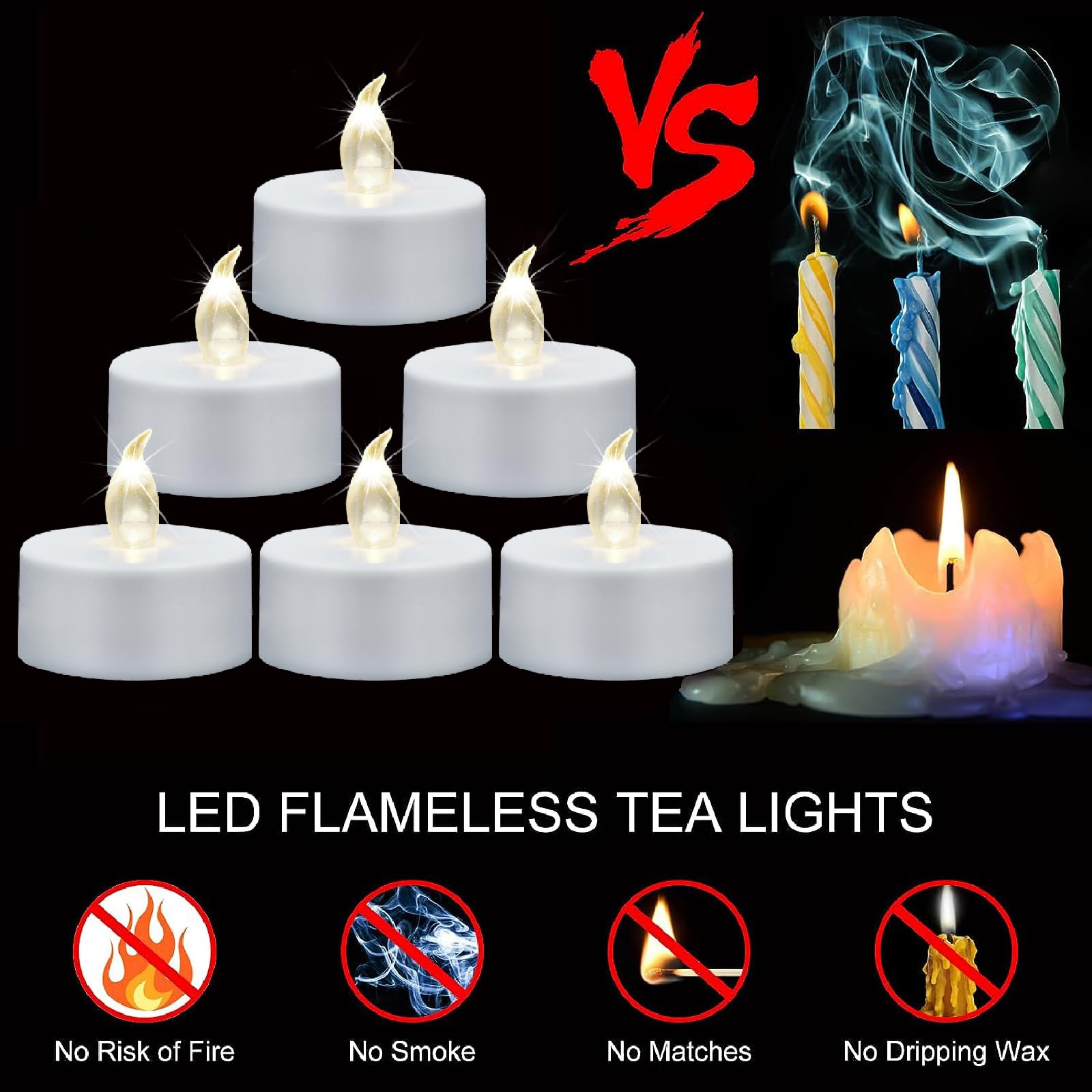 Flameless Led Tea Lights Candles With Remote And Timer,12Pack Battery Operated Electric Candle,Bright Flickering Votive Tealight