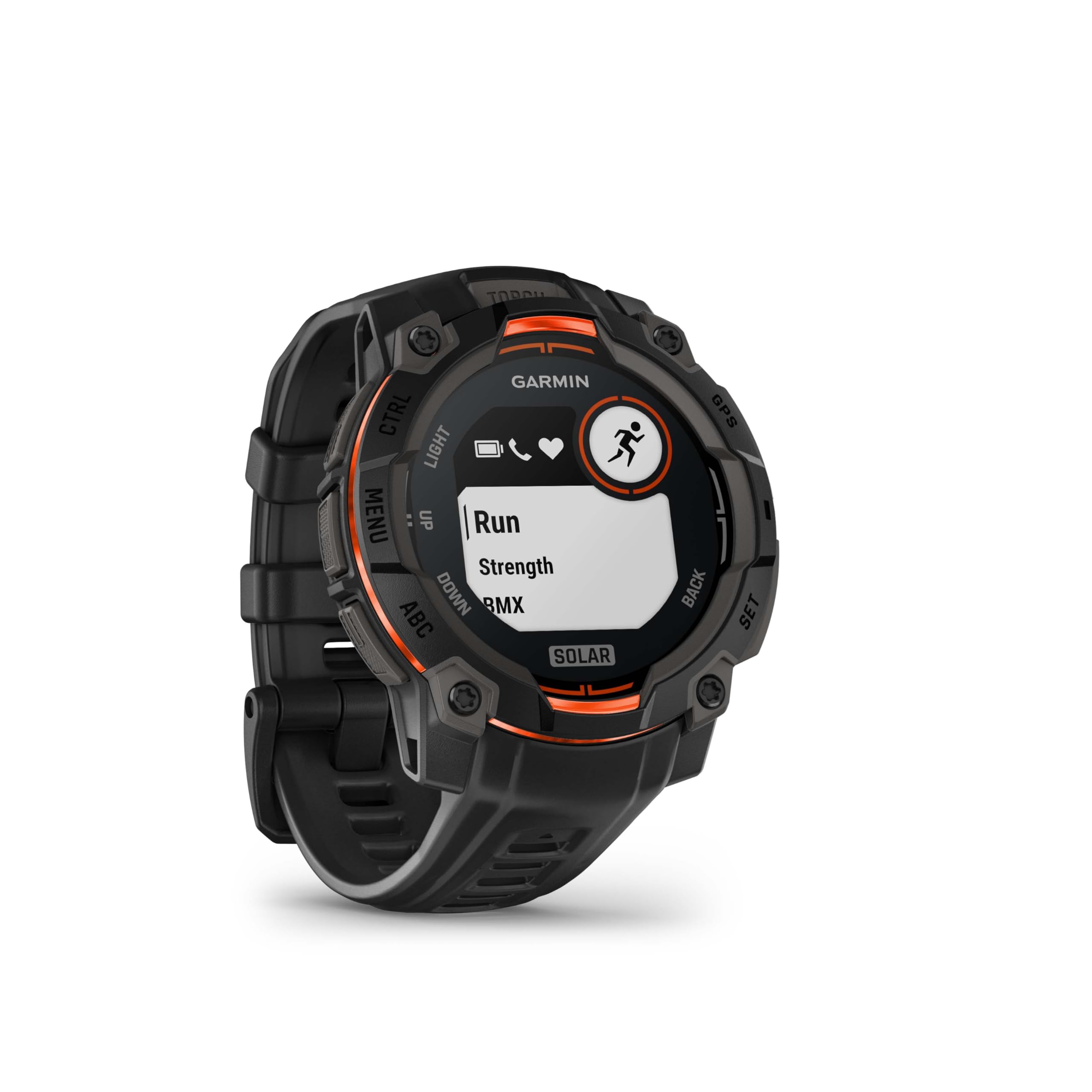 Wearable4U Garmin Instinct 3 Solar 45 Mm, Rugged Outdoor Gps Smartwatch, Metal Reinforced Bezel, Built In Flashlight, Up To 28 D