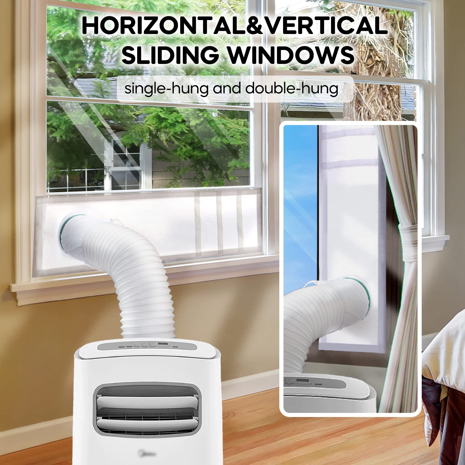 Loviga Window Seal For Portable Air Conditioner, 100% Sealing Effect Ac Window Seal Vent Kit For Portable Air Conditioner Tumble