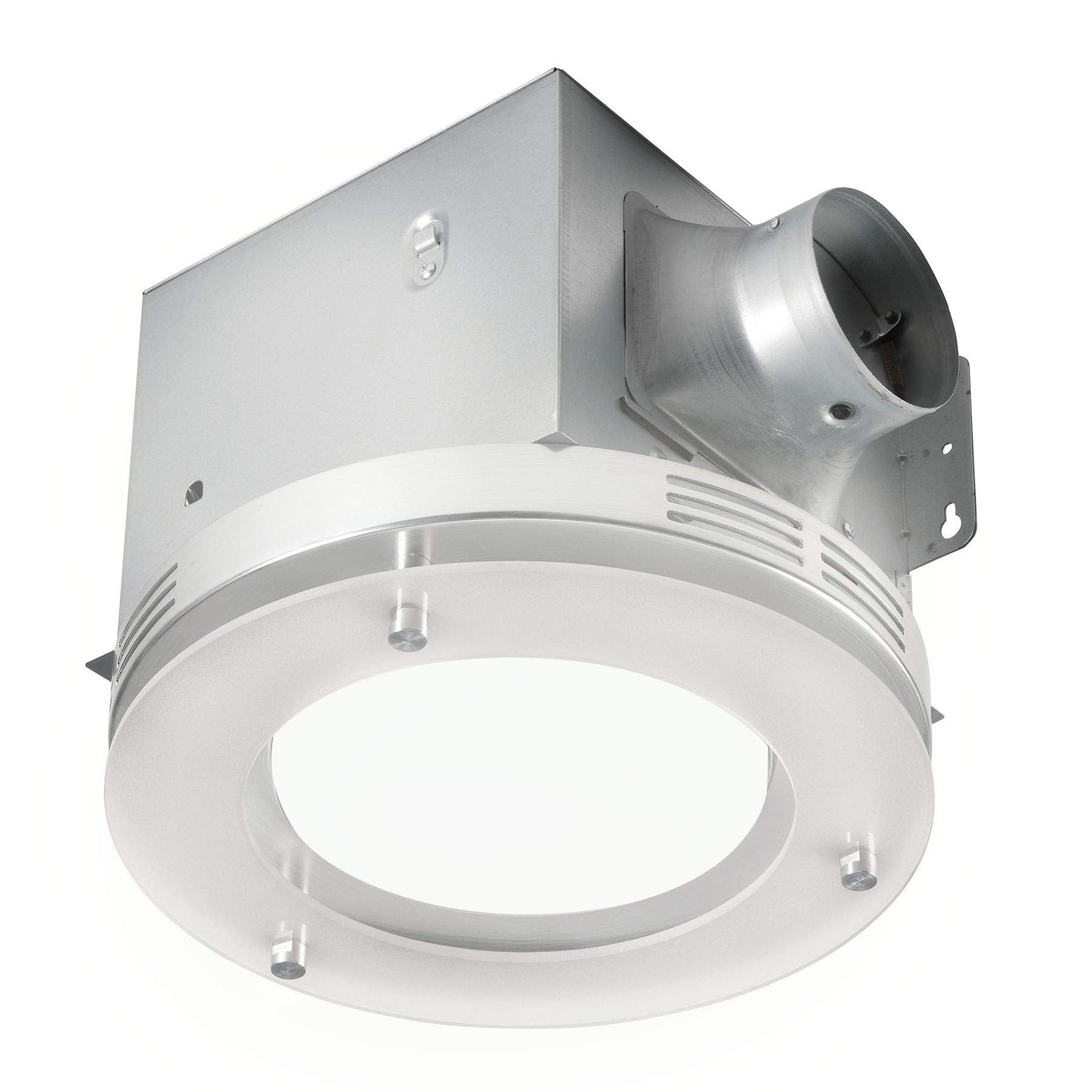 Homewerks 7117 02 Hw Bathroom Fan Integrated Led Light Ceiling Mount Exhaust Ventilation 1.5 Sones 80 Cfm, Frosted