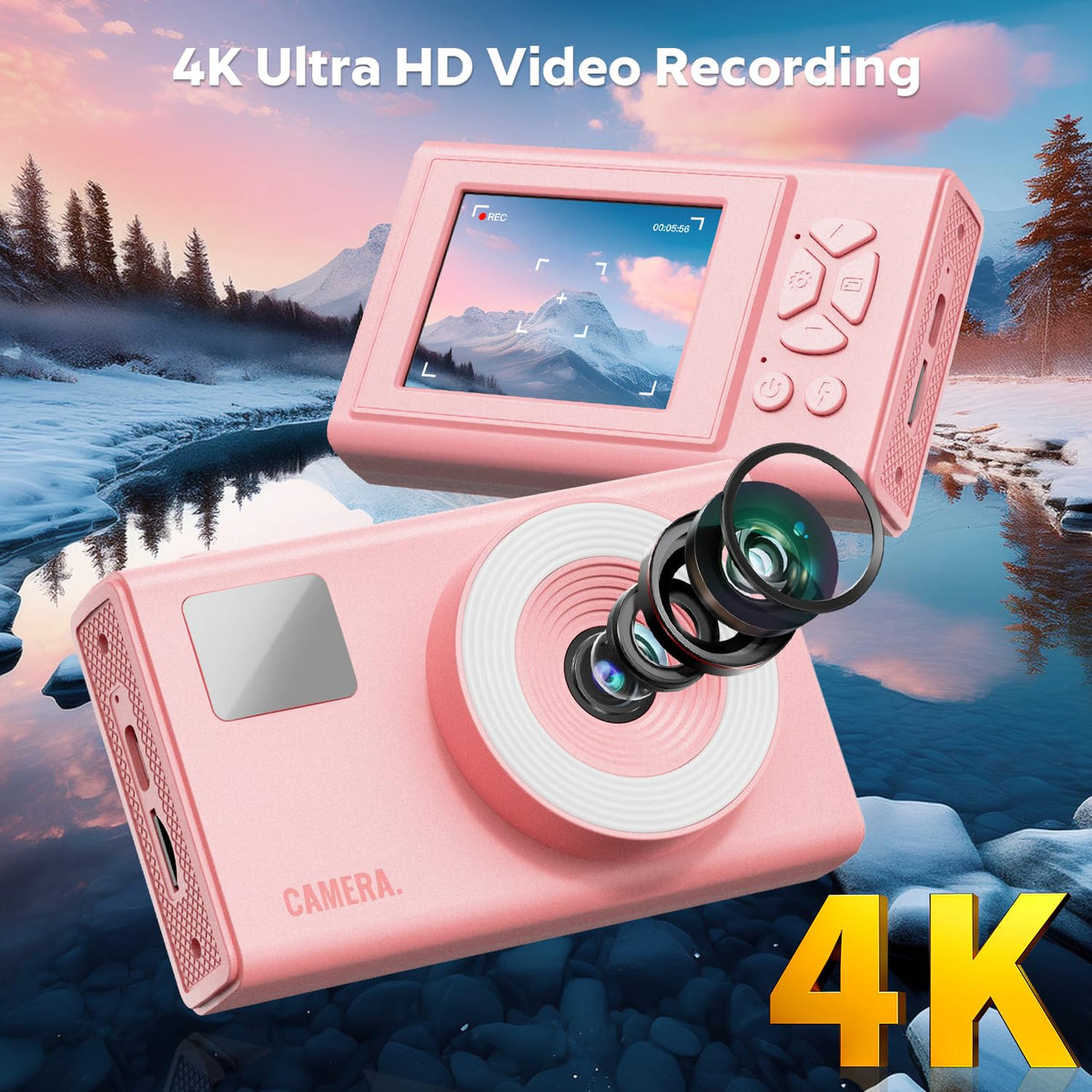 Cimelr Digital Camera, 48Mp Autofocus Uhd 4K Vlogging Canera 16X Digit ...