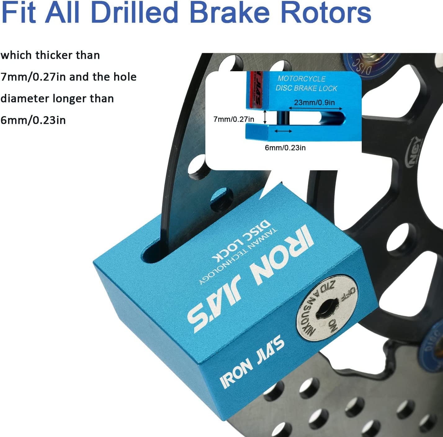 Motorcycle Disc Lock Anti-Theft Wheel Brake Lock Waterproof Alloy With Reminder Cable And 2 Keys, Alarm-Free For Motorbike, E-Sc