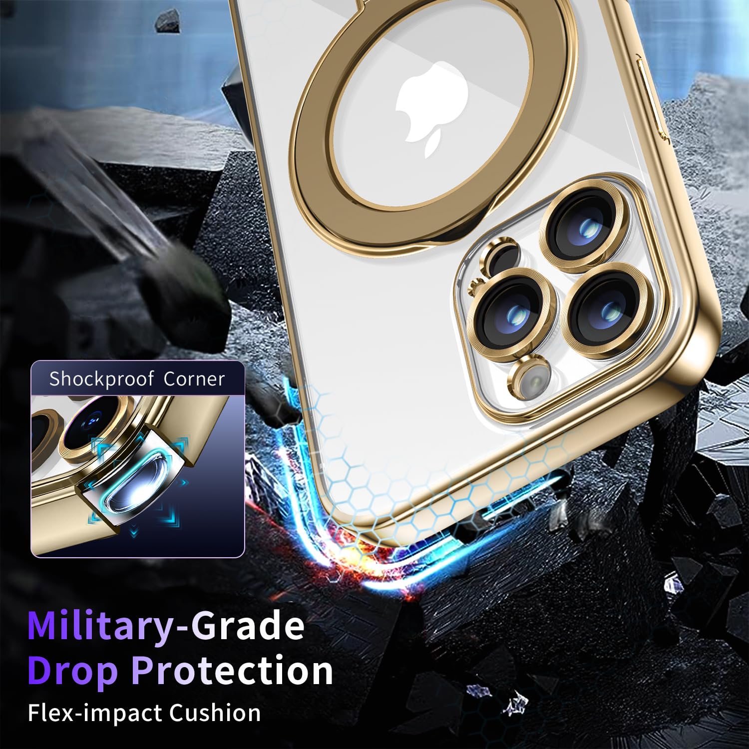 Magnetic For Iphone 16 Pro Max Case With Invisible Stand[Compatible With Magsafe][Full Camera Lens Protector][Military Drop Prot