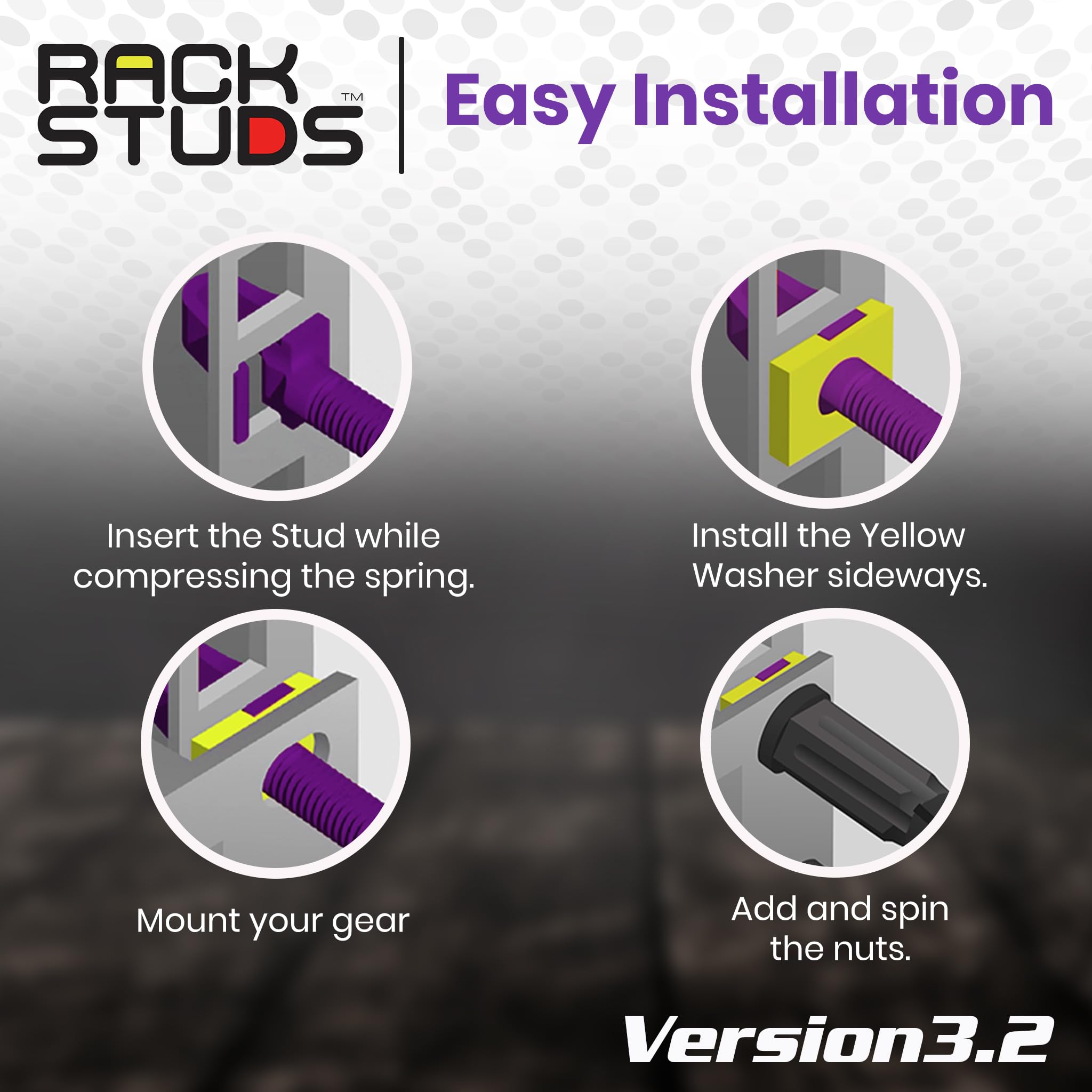 Rackstuds   P20 Rack Mount Ii   Rack Screws For Server Rack Rails 19'' Square Punched Vertical Rails, Perfect Cage Nut Replaceme