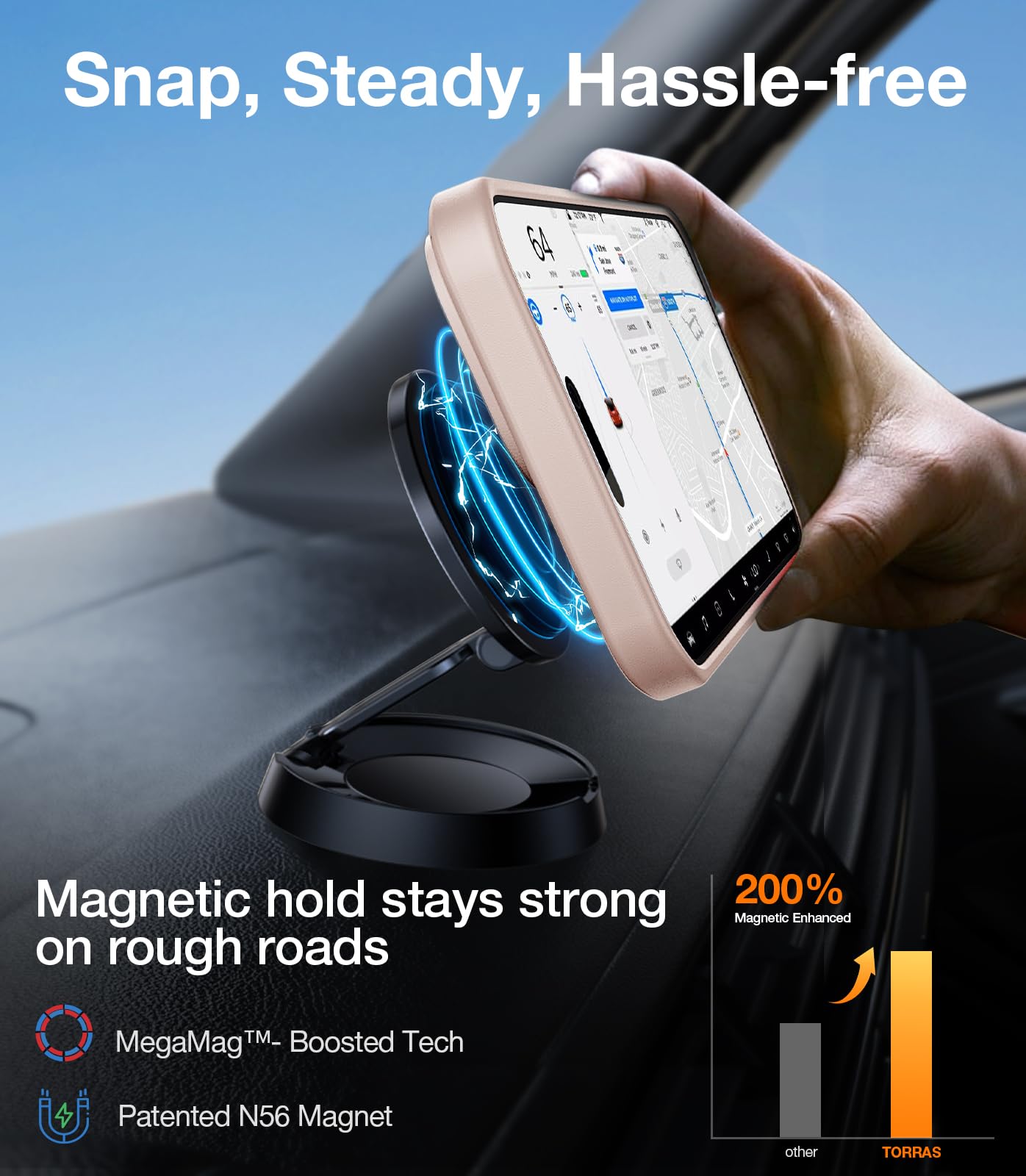 Torras Strong Magnetic & Seamless Stand For Iphone 16 Pro Case, Fit For Magsafe, 4X Military Grade Drop Tested Kickstand Protect