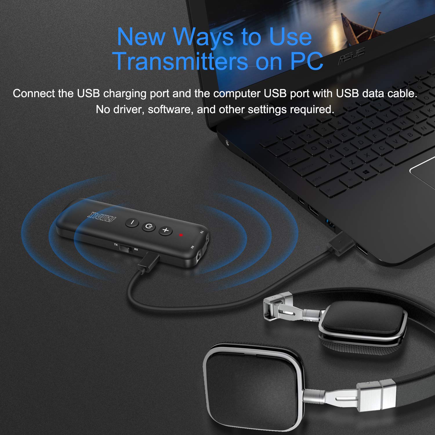 Szmdlx Bluetooth Transmitter Receiver For Tv, Bluetooth 5.0 Transmitter 3 In 1, Portable Wireless Adapter, Bluetooth Audio Adapt