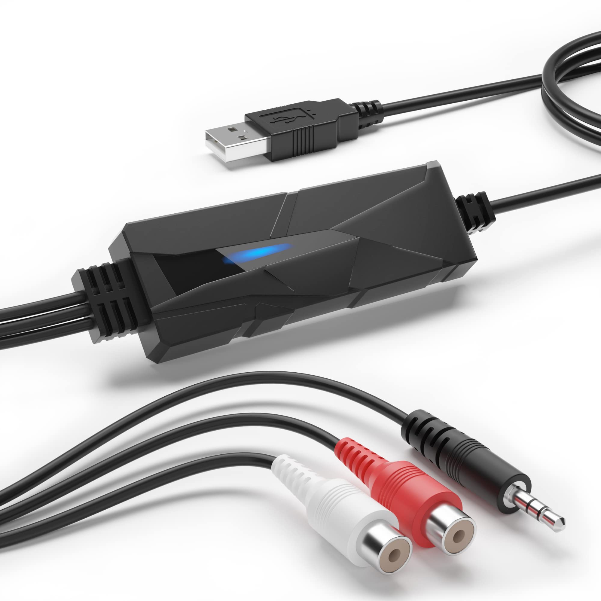 DriverGenius AudioXfer Series | USB Audio Capture Card Device | Convert Analog Cassette Audio to Digital MP3 with 3.5mm/RCA Inpu