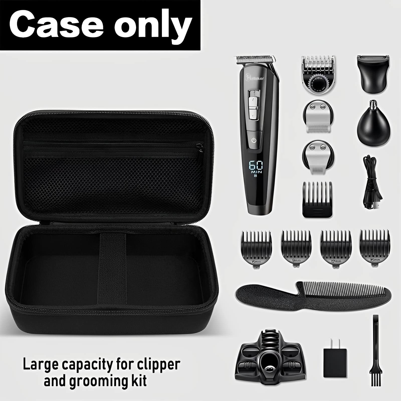 Amsamotion Travel Case For Braun Mgk3 Bt5 Bt7 Series Trimmer Mgk3335 Mgk3221 Mgk3245 Bt3221 Bt5260 Bt3240 Bt5265 Bt7240 Beard Tr