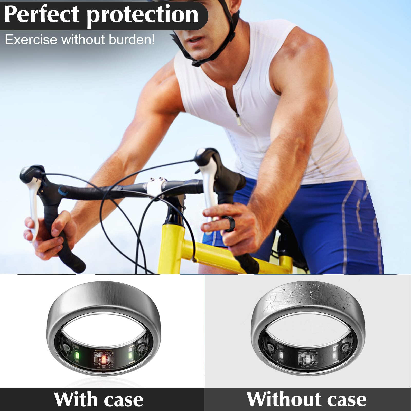 6 Pack Ring Protector Compatible With Oura Ring Gen 3/Samsung Galaxy Ring/Ultrahuman Ring Air/Ringconn, Silicone Ring Cover Work