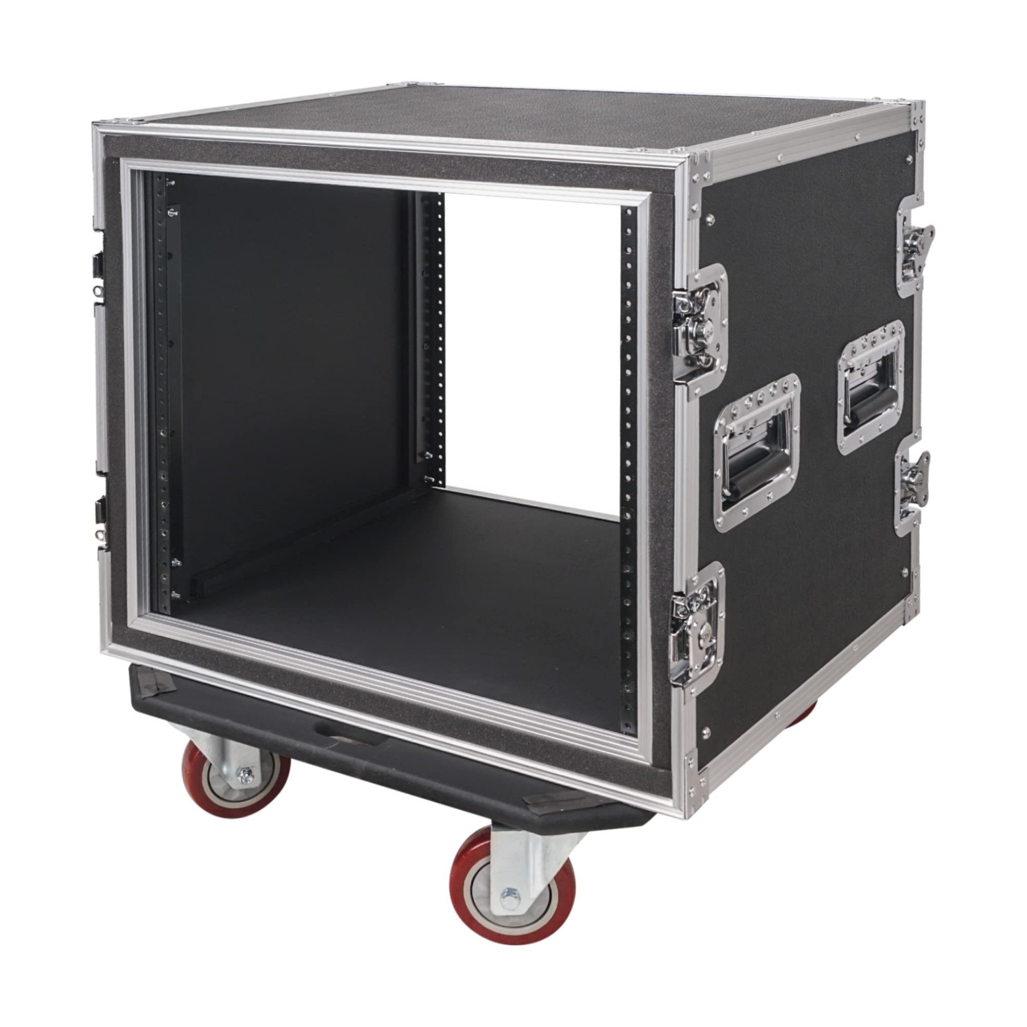 Sound Town Shock Mount 10U Ata Rack Case With 21'' Rackable Depth And Casters, Pro Tour Grade (Strc Sp10Uw)