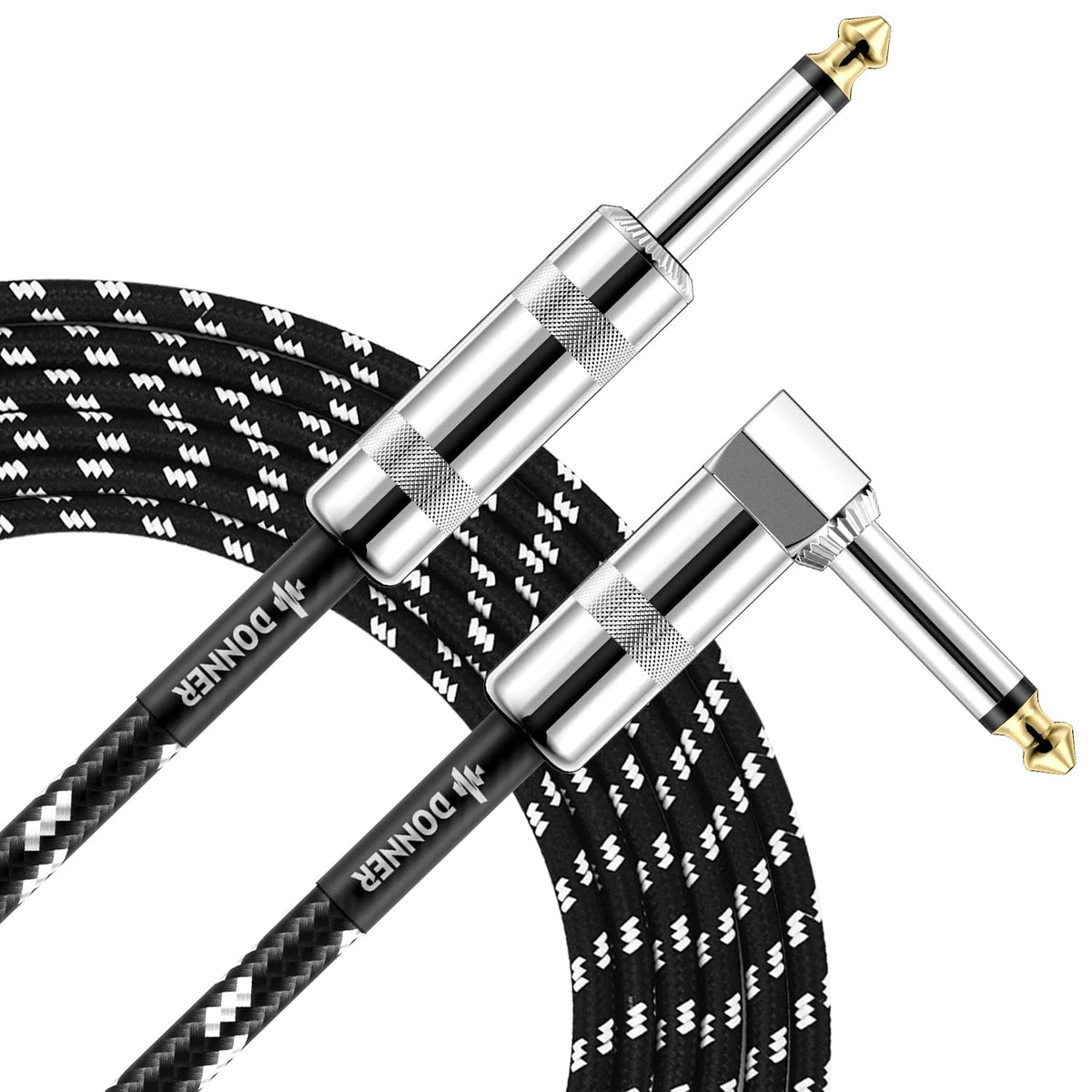 Donner Guitar Cable 10 Ft, Electric Instrument Cable Bass Amp Cord For Electric Guitar Bass Amplifier Audio, 1/4'' Right Angle T