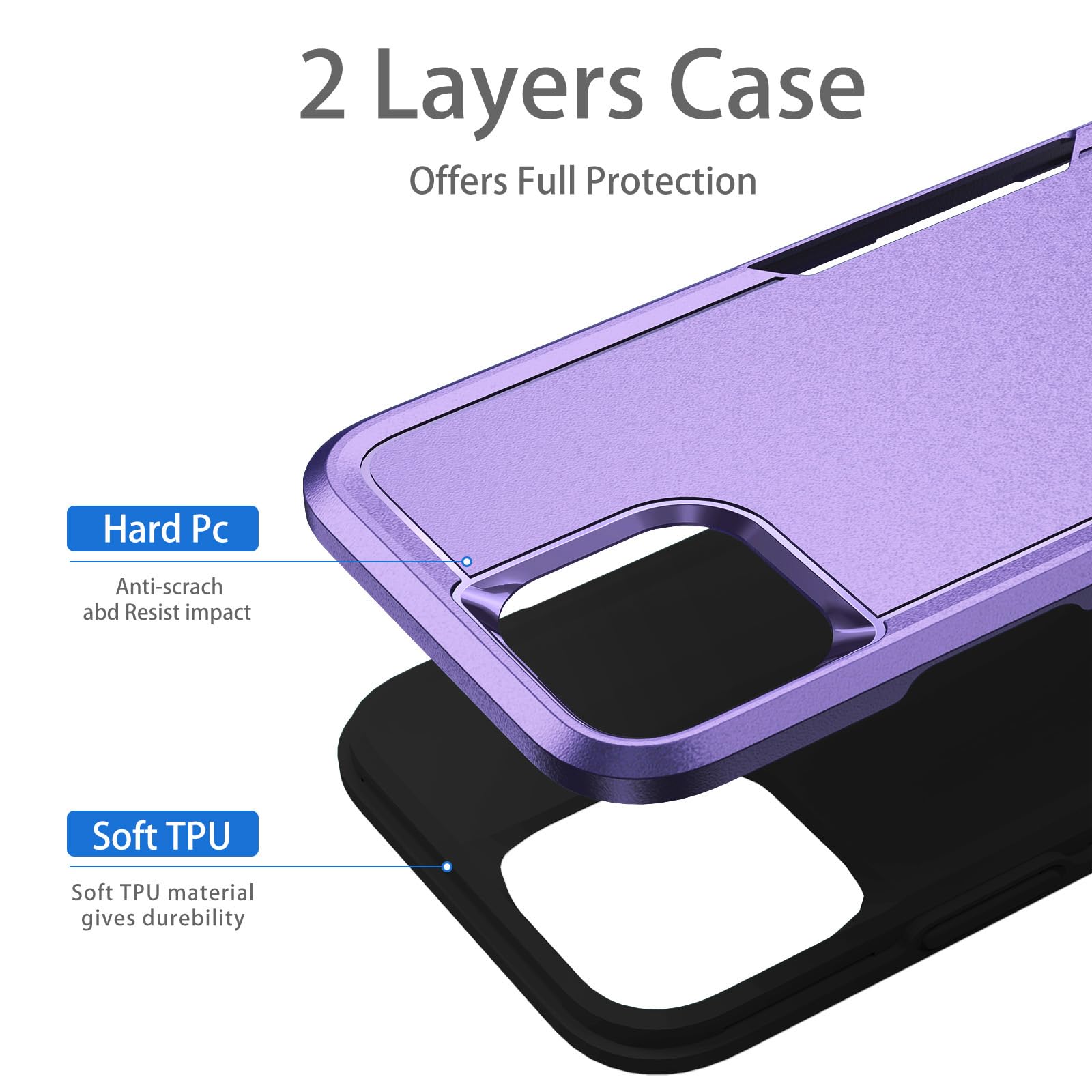 Hsefo Designed For Iphone 13 Case, Heavy Duty Protection Shockproof Dropproof Dustproof Anti Scratch Phone Case Cover For Iphone