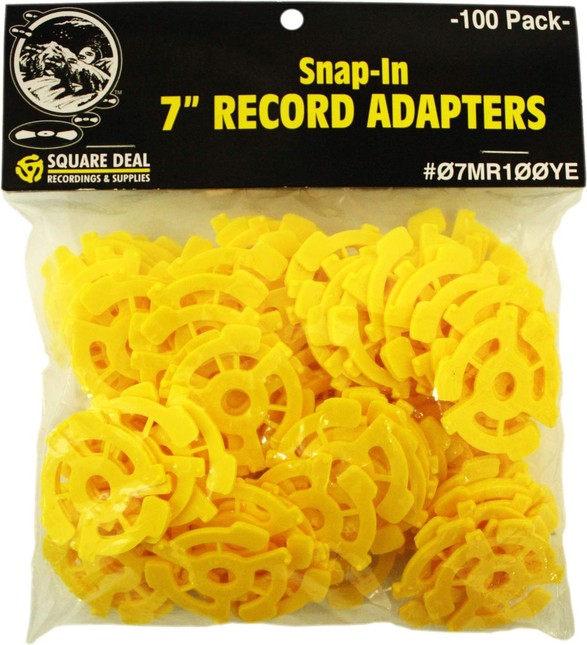 (100) Flat Plastic Record Adapters   Snap In Inserts To Make 7'' 45Rpm Records Fit On Standard Vinyl Record Turntables #07Mr100Y