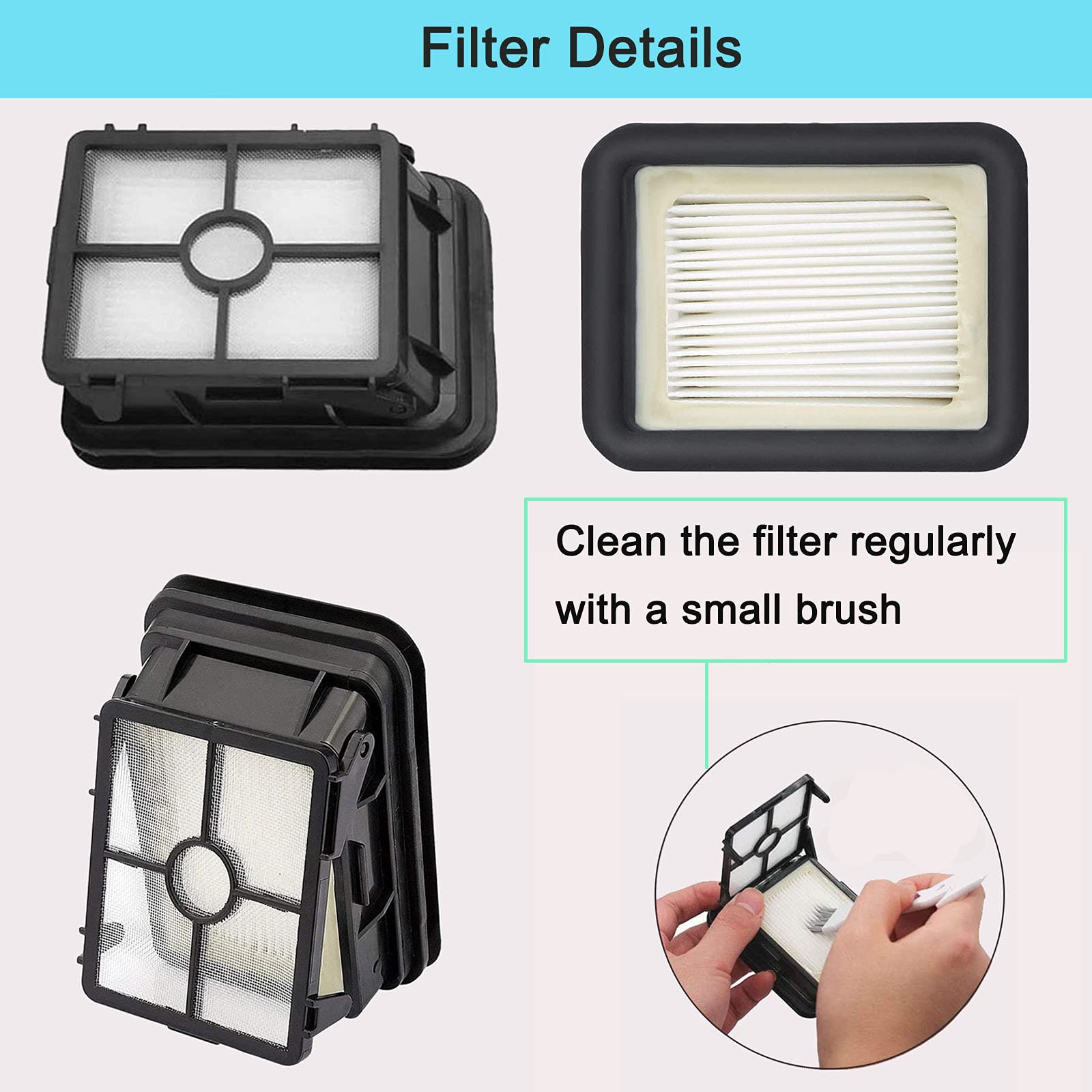 Bvhonwe 6 Pack Replacement Parts Compatible With Bissell Crosswave Vacuum Cleaner, 3 Pack Multi Surface Brush Roll 1868 ,3 Pack