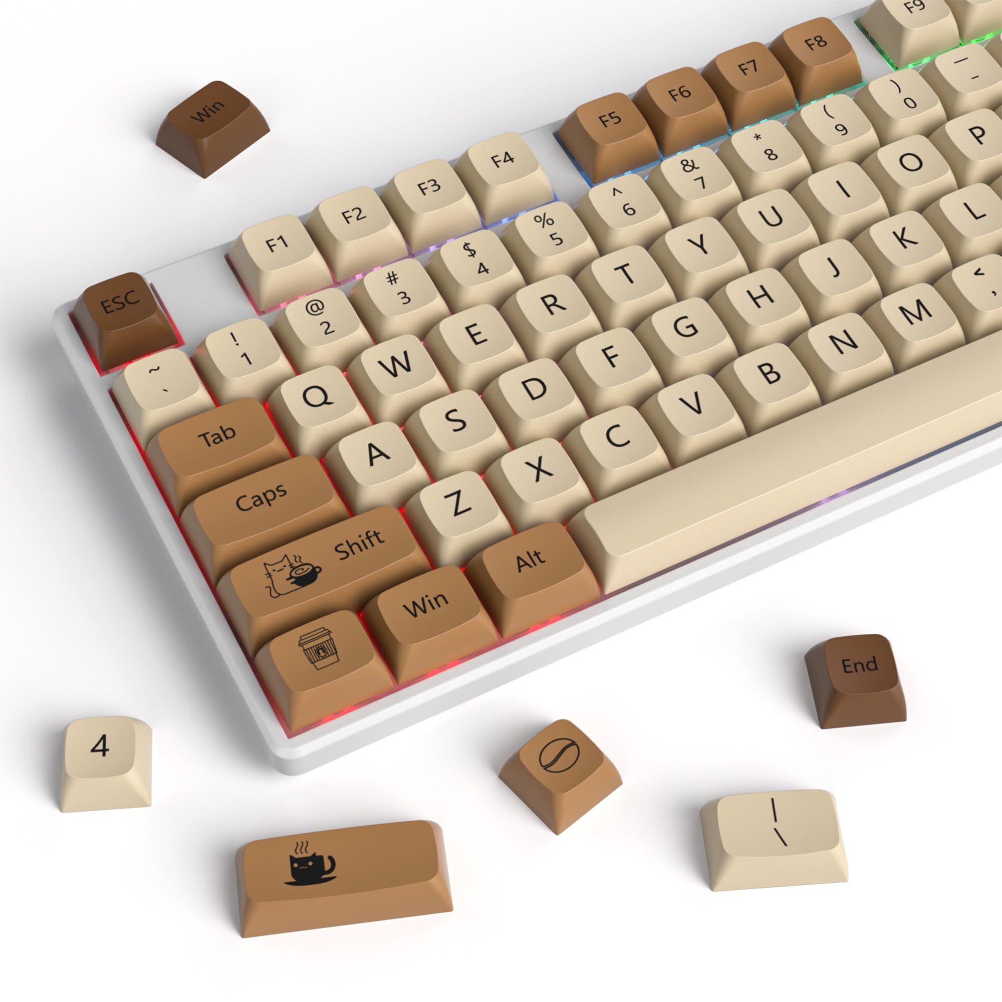 Guffercty Kred Coffee Cat Xda Profile Pbt Keycaps 75 Percent