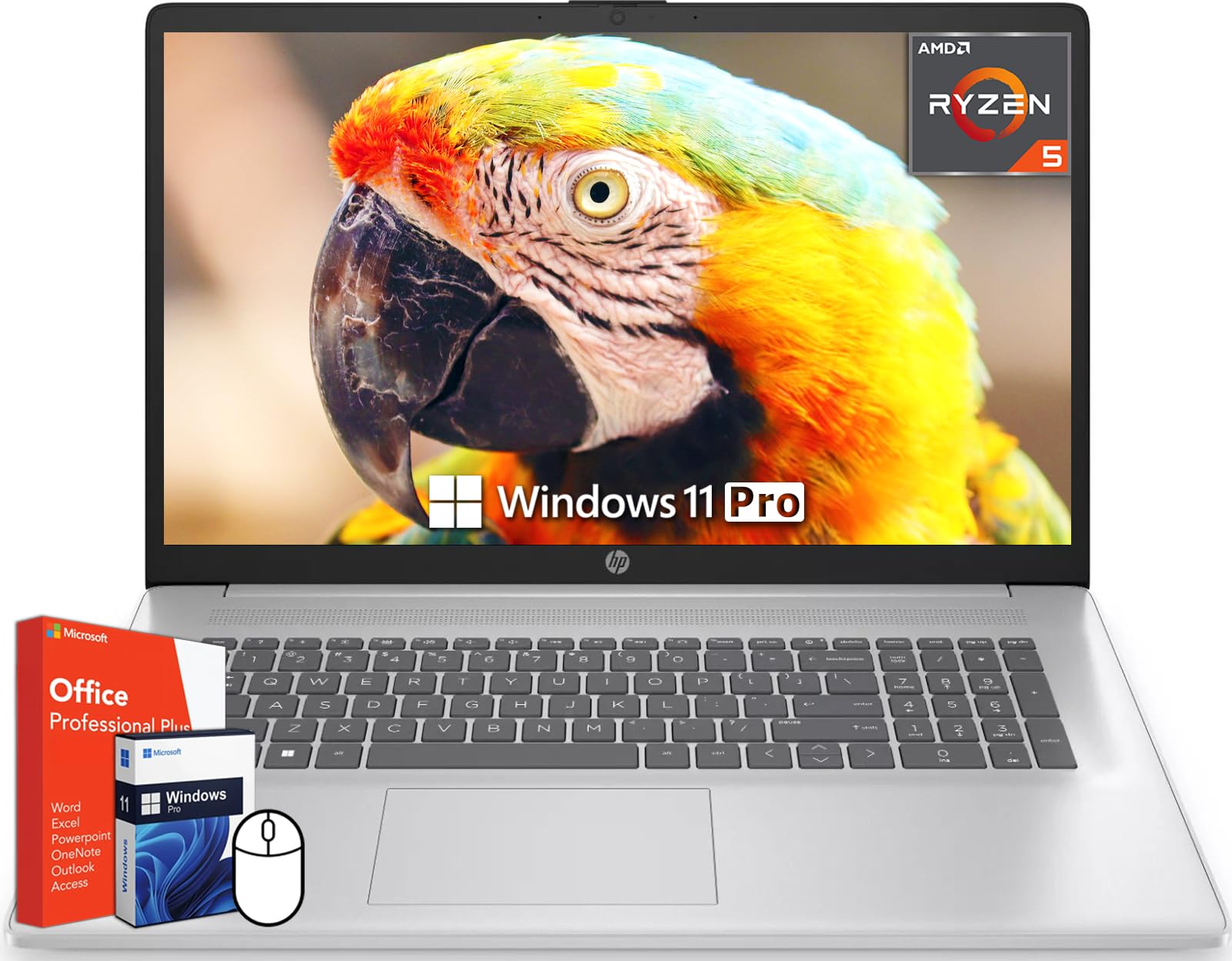 Hp 17 Inch Laptop, Amd Ryzen 5 7430U, 64 Gb Ram, 4 Tb Ssd, 17.3'' Fhd Display, Amd Radeon Graphics, Long Battery Life, Anti-Glar