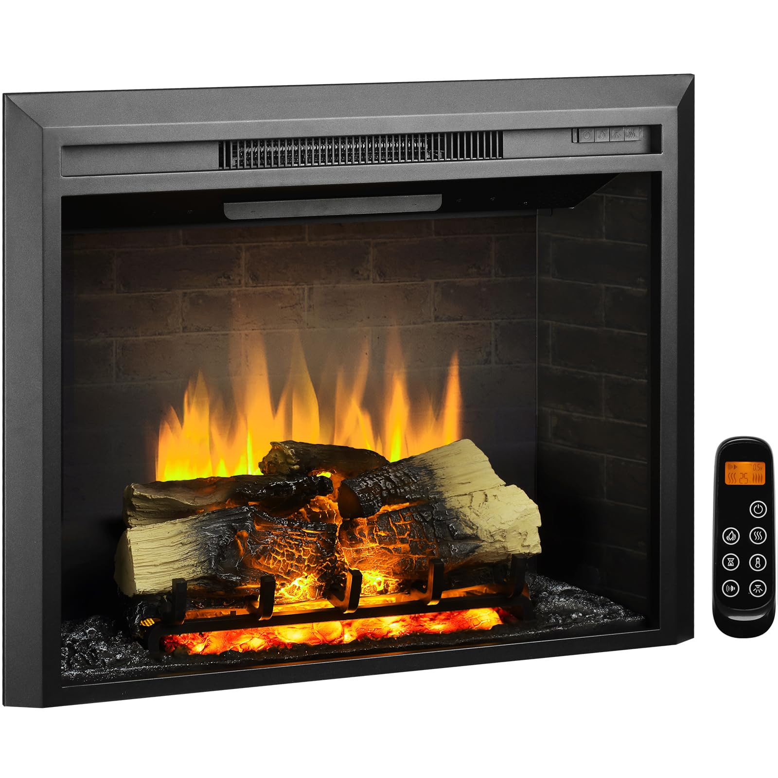 LegendFlame Carl 30 W Electric Fireplace Insert (EF263), Fireplace Heater 750/1500W, Fire Crackling Sound, Remote Control