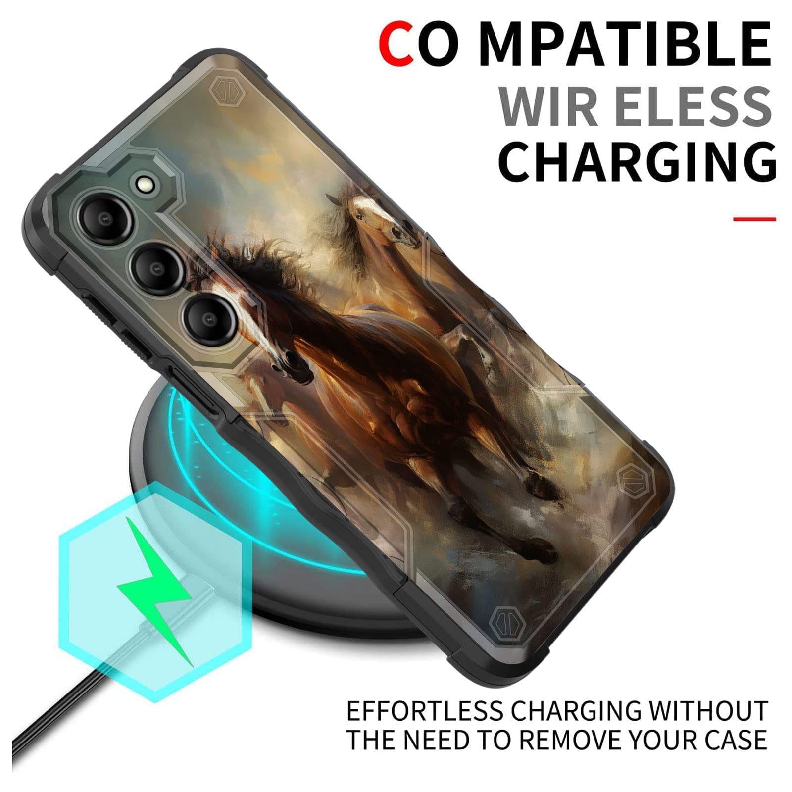 Efgwsder For Galaxy S23 Case,[Dual Layer][10 Ft Military Grade Drop Protection] [Non-Slip] Heavy Duty Shockproof Case For Samsun