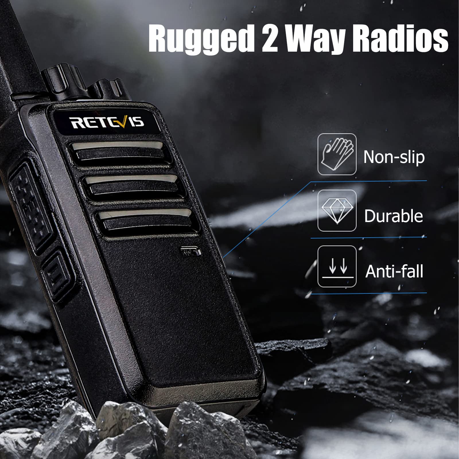 Retevis Rt68 Two Way Radio Long Range Walkie Talkies For Adults,Compact, Rugged, Heavy Duty 2 Way Radios Rechargeable With Usb Charging Base, For School Restaurant Church Business(10 Pack)