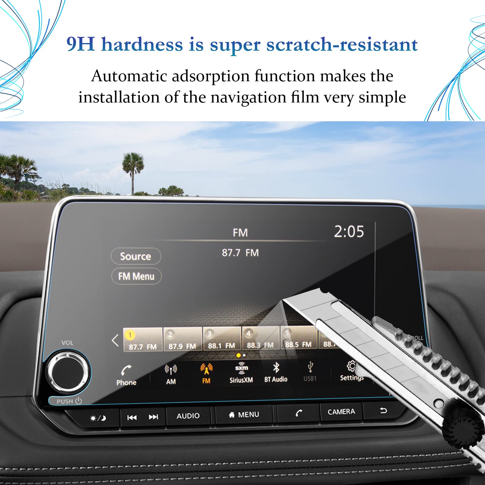 Sktu 8' Screen Protector For 2021 2025 Rogue(S, Sv) / 2019 2025 Altima Sv / 2020 2024 Sentra(Sr, Sv) 2024 Rogue Accessories [Anti Scratch, Hd Clear]